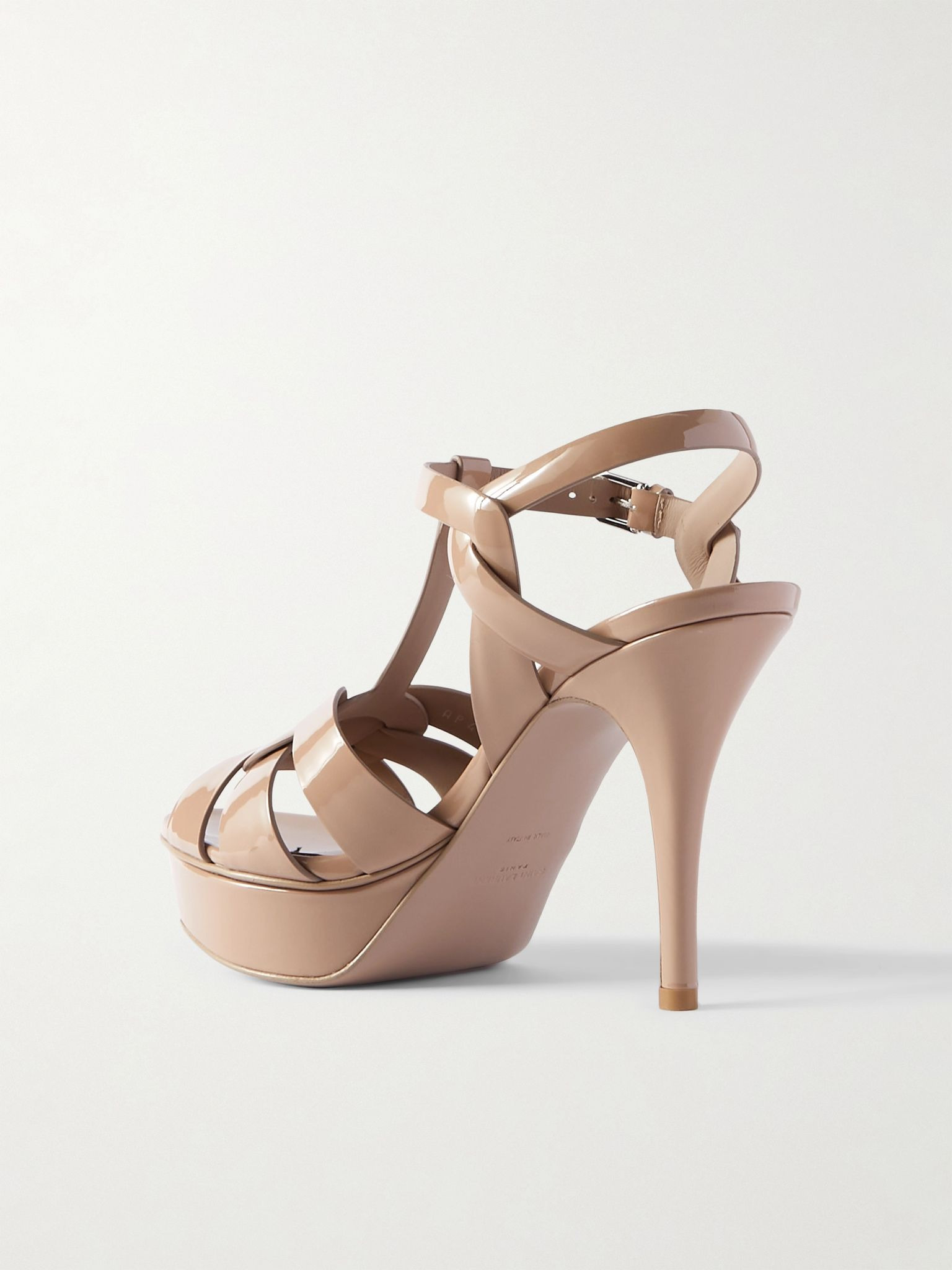 Tribute woven patent-leather platform sandals Neutral - 3