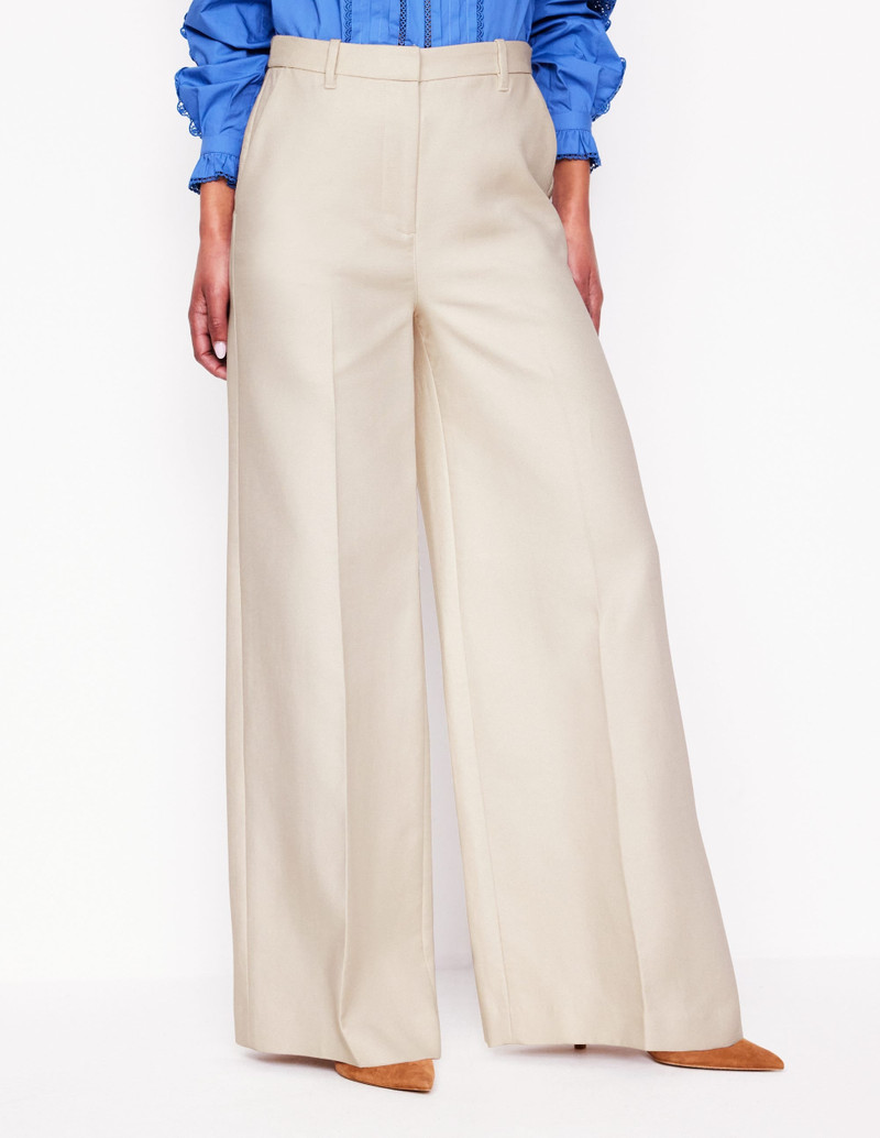 Wide Flare Pants-Sandpiper Beige 6