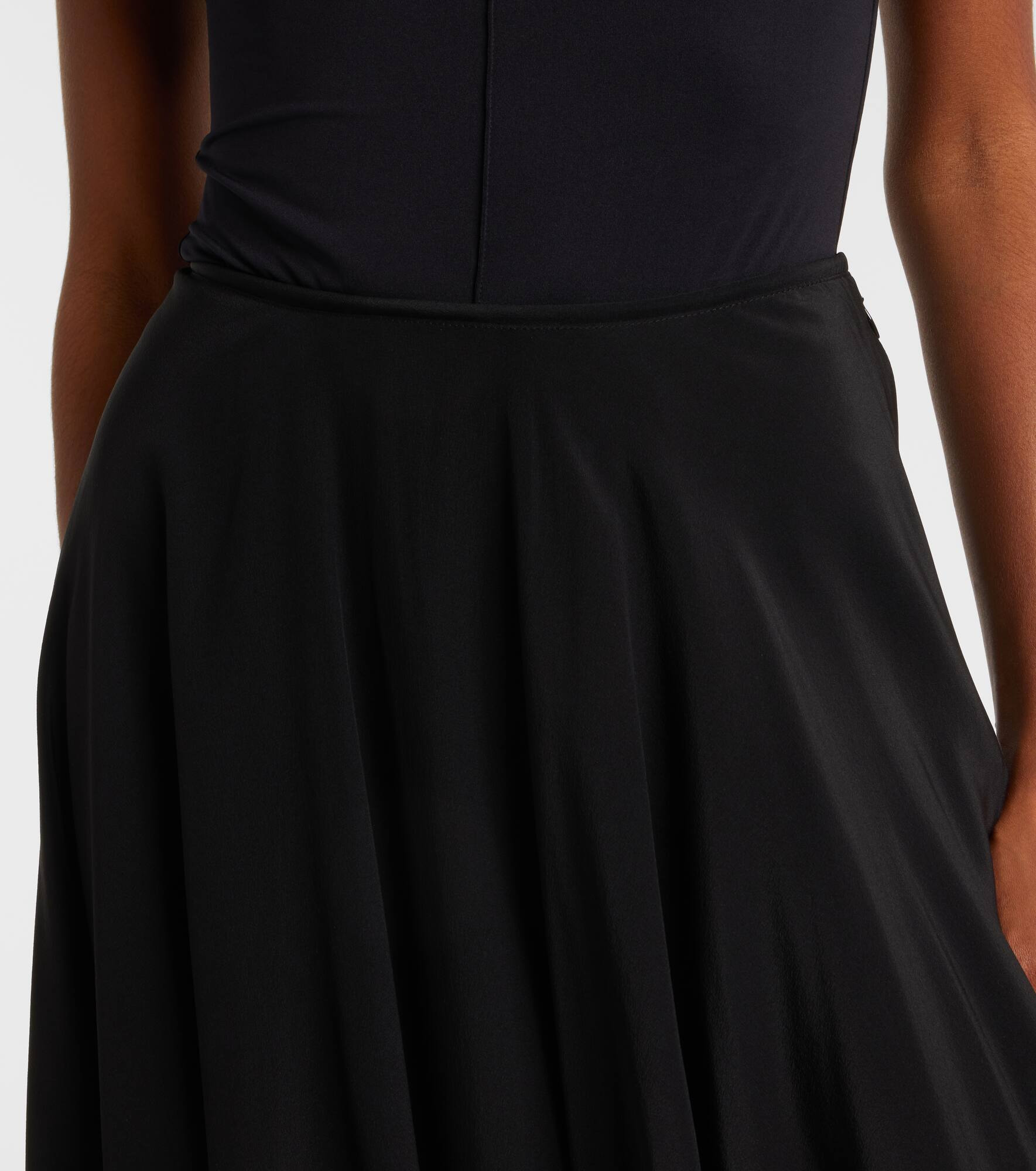 Low-rise silk crêpe de chine midi skirt - 4