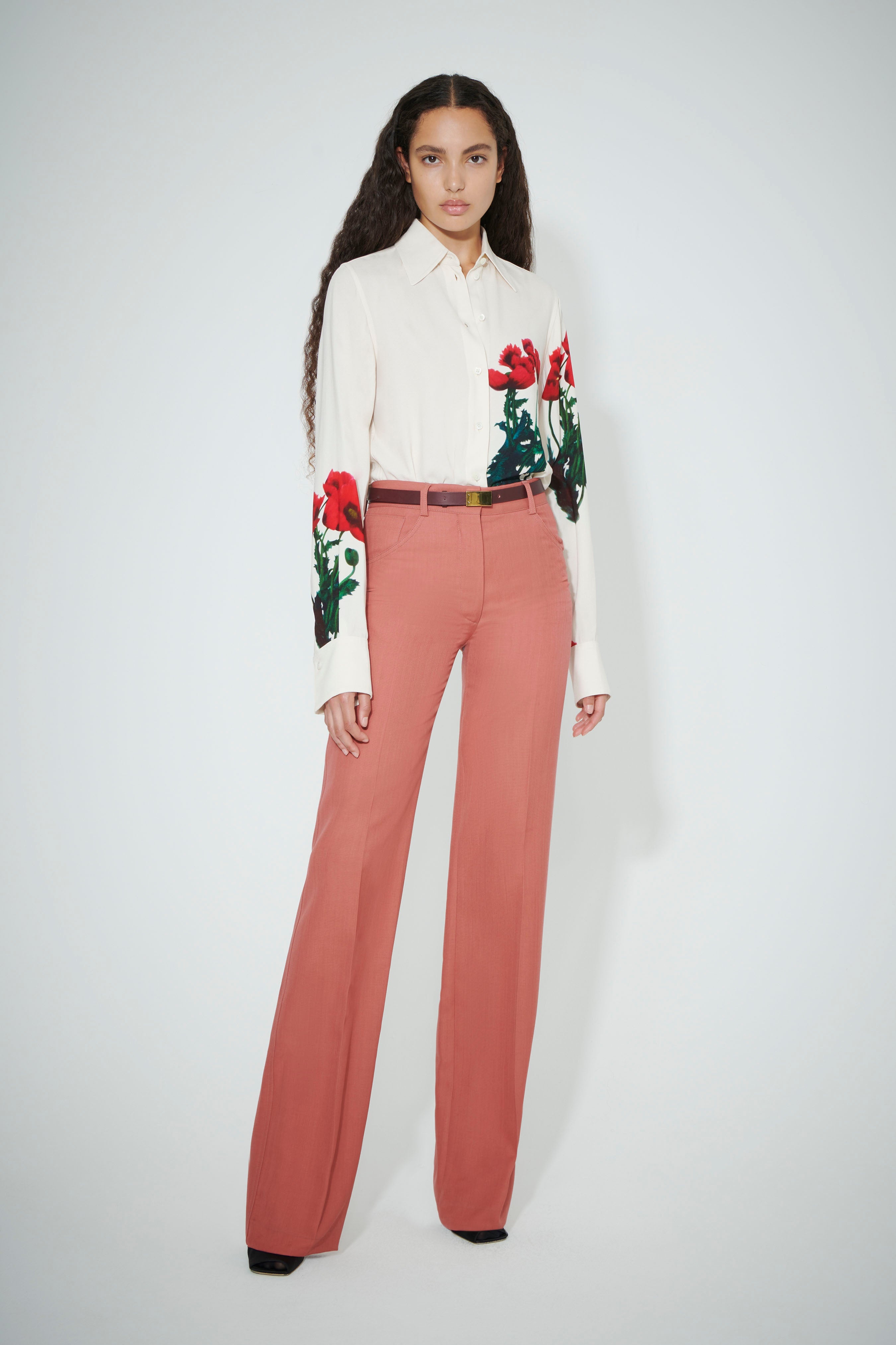 90s Straight Leg Trouser in Dusty Rose - 2