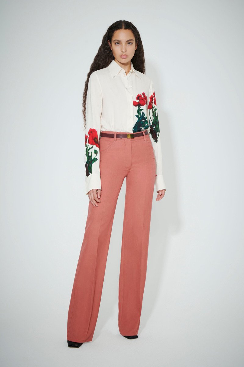 Victoria Beckham 90s Straight Leg Trouser in Dusty Rose outlook