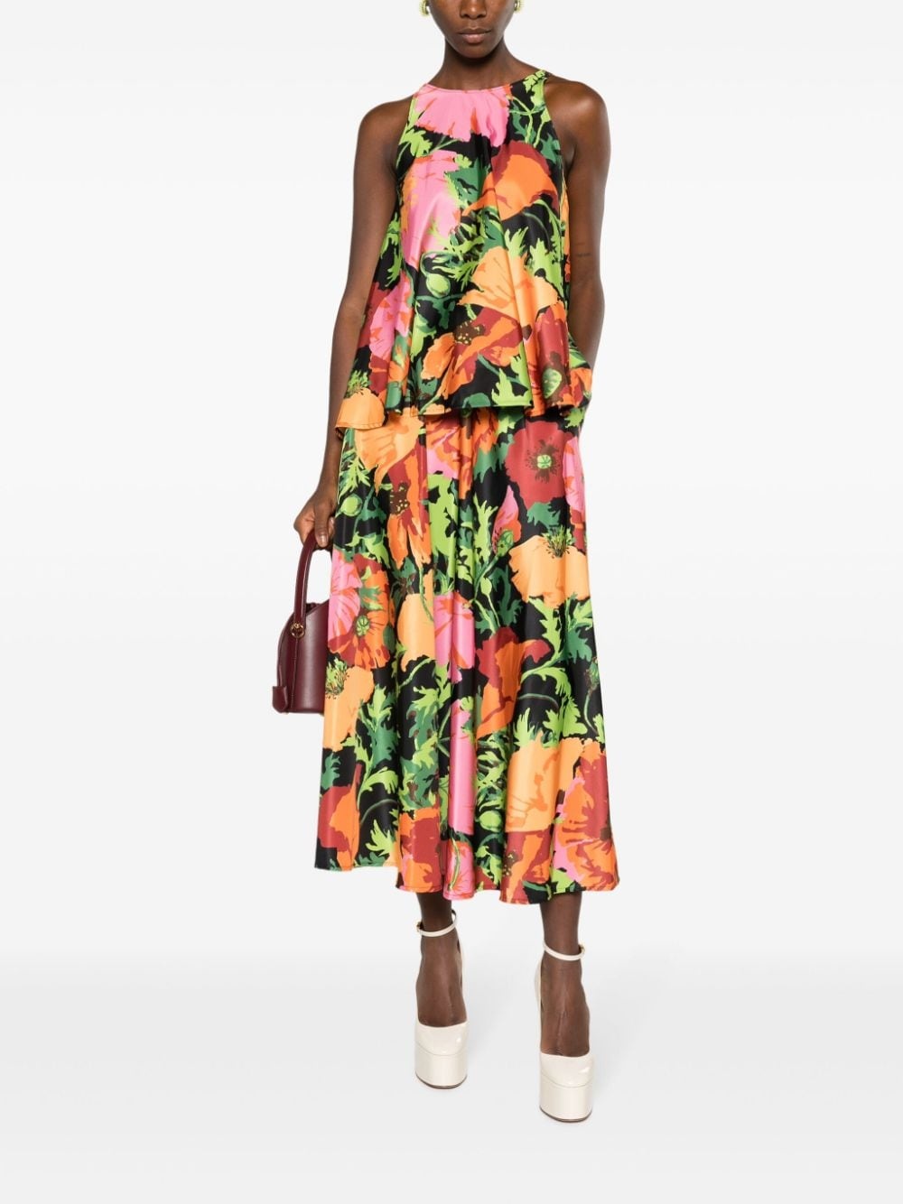 floral-print midi skirt - 2