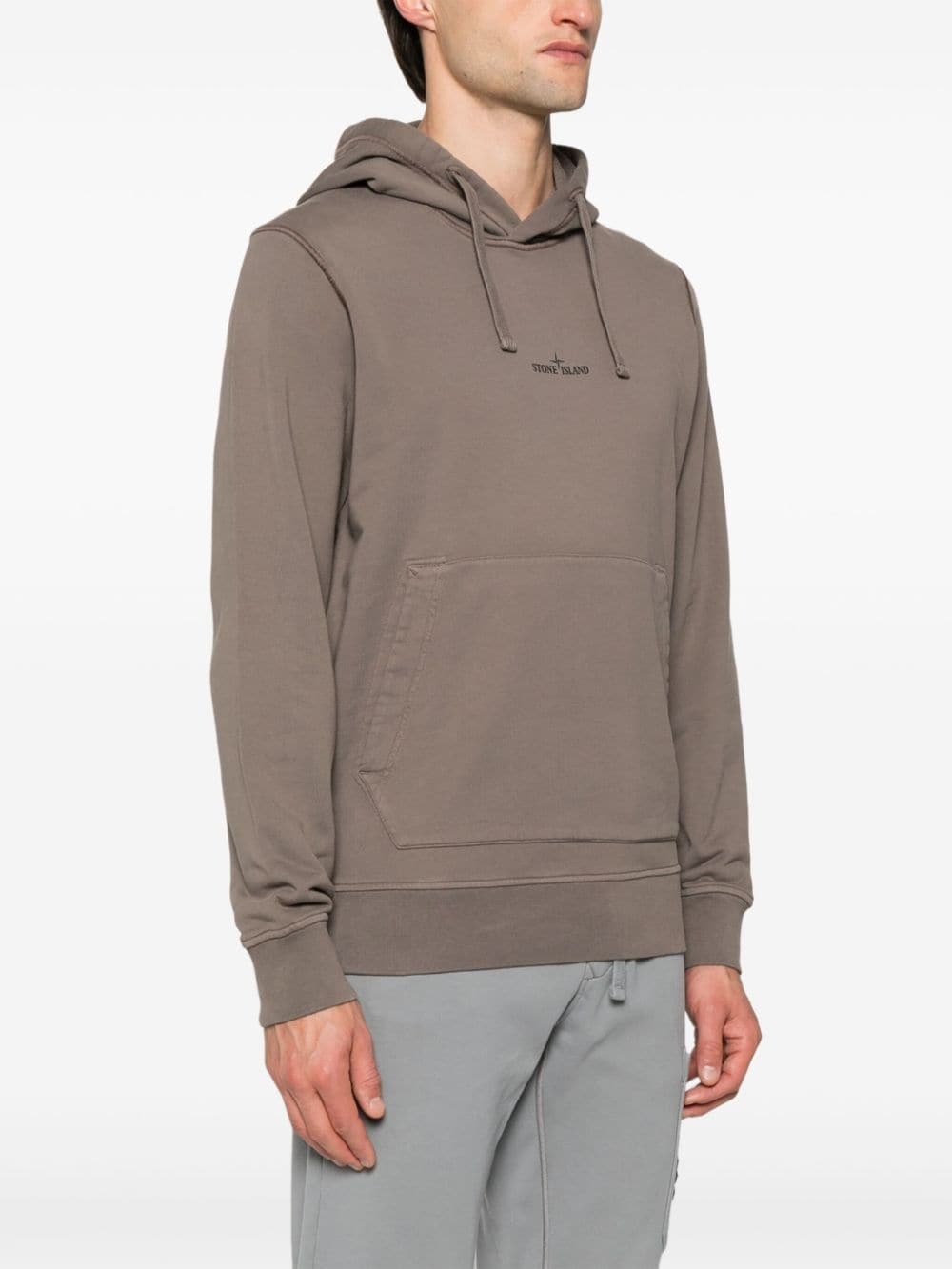 logo-print cotton hoodie - 3