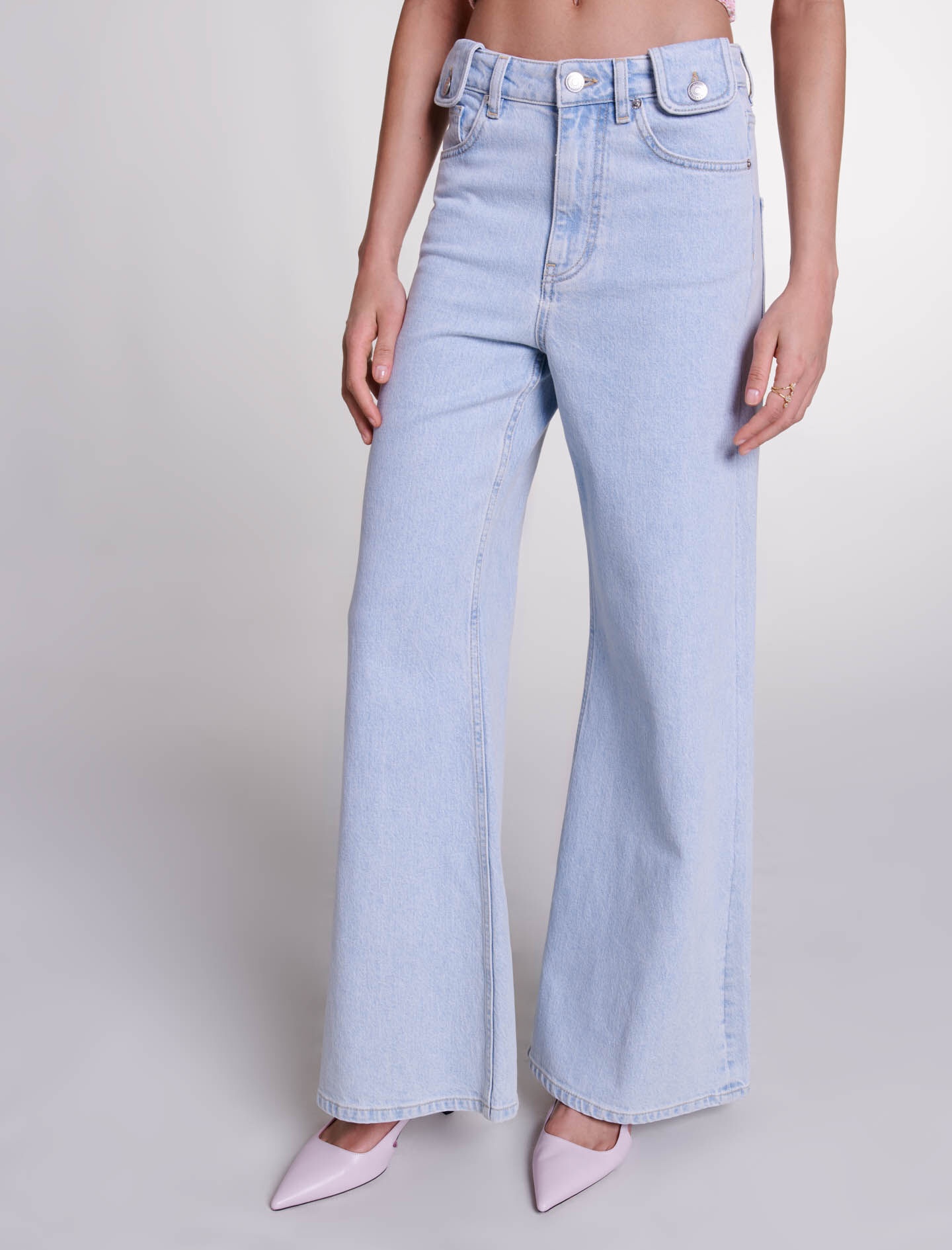 Faded wide-leg jeans - 7