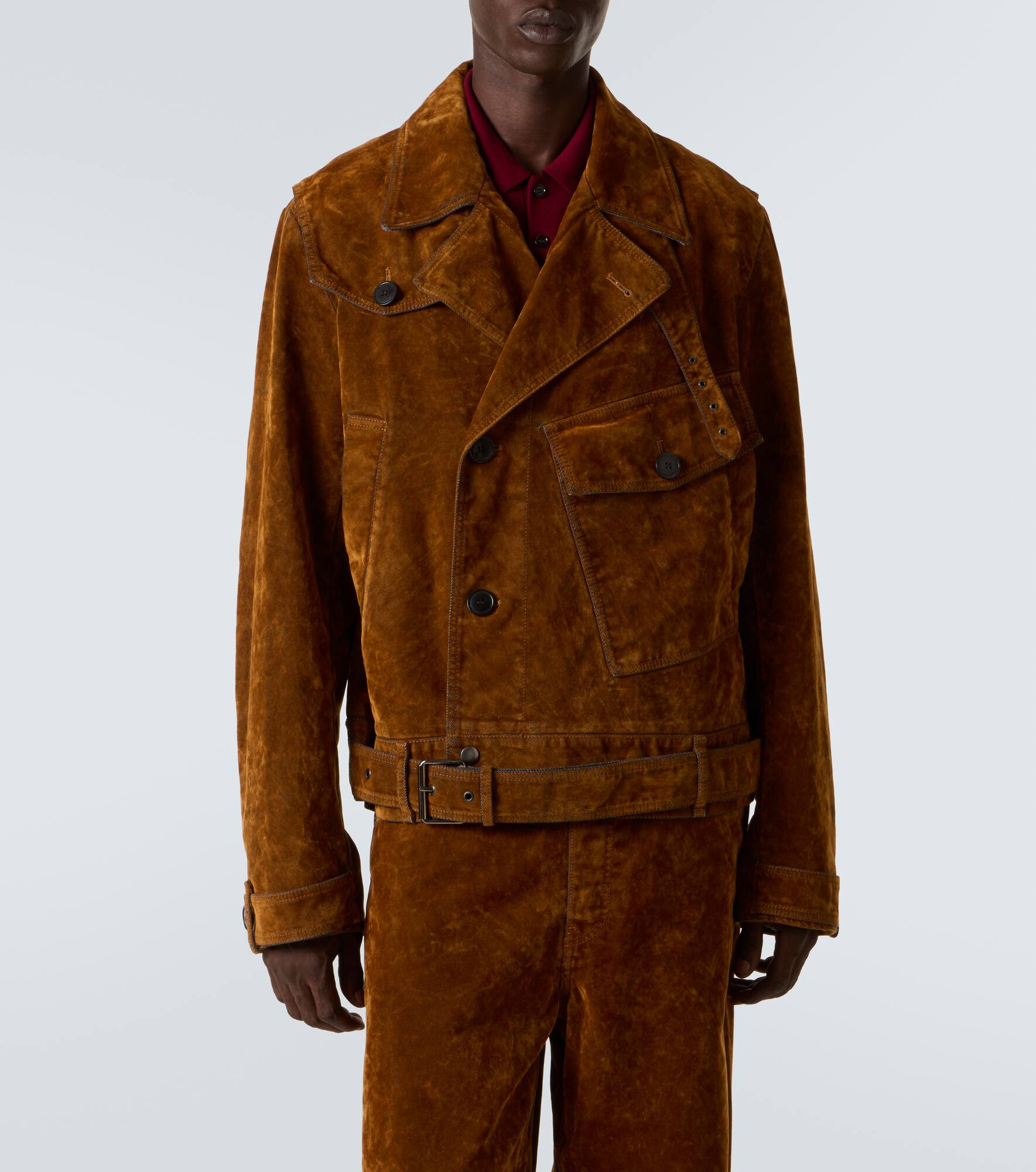 Vassel belted cotton biker jacket - 3