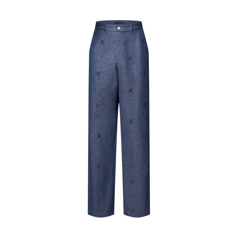 LV Blason Embellished Denim Pants 1