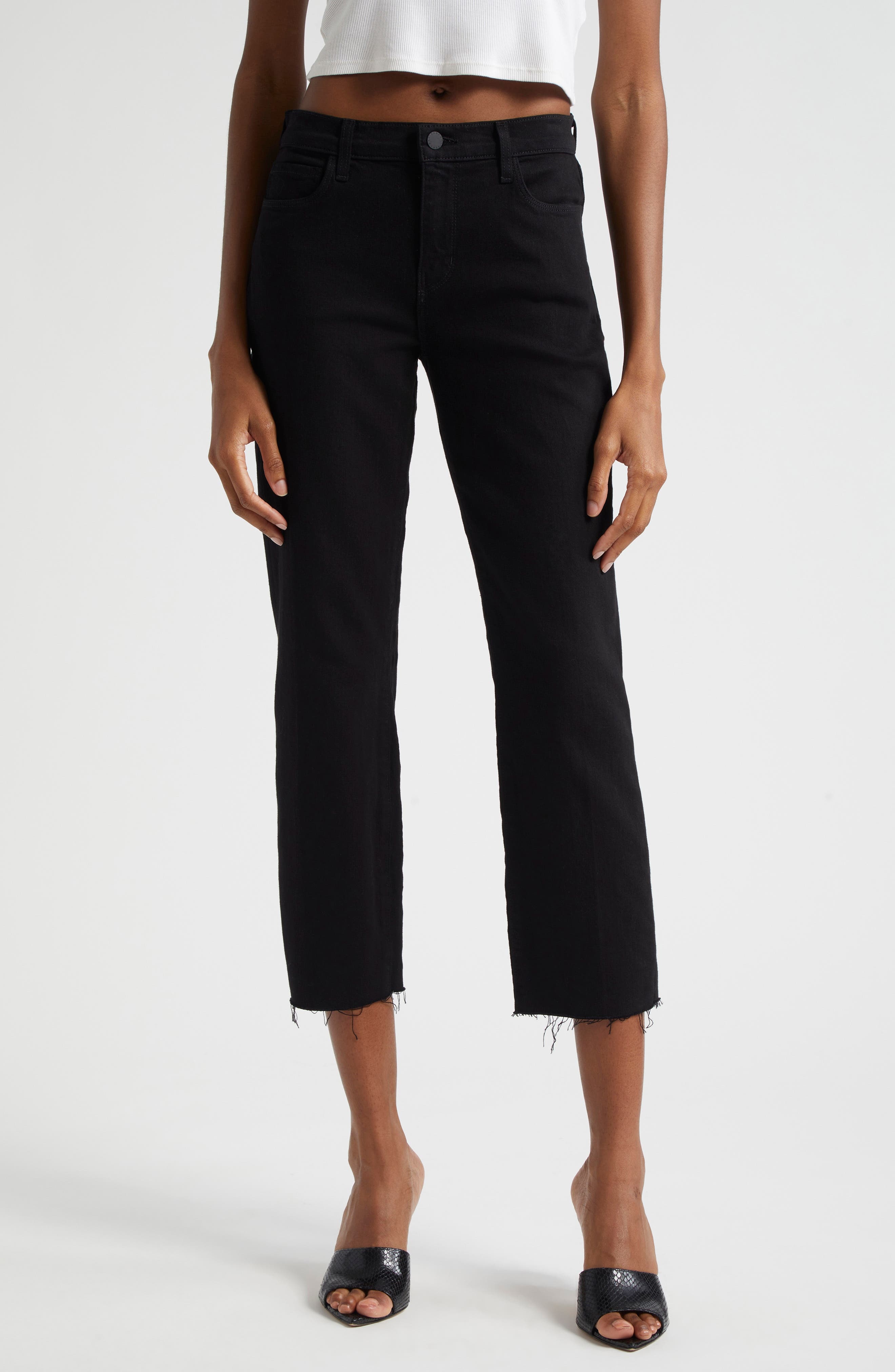 L'AGENCE Sada Ankle Slim Jeans in Black at Nordstrom - 1