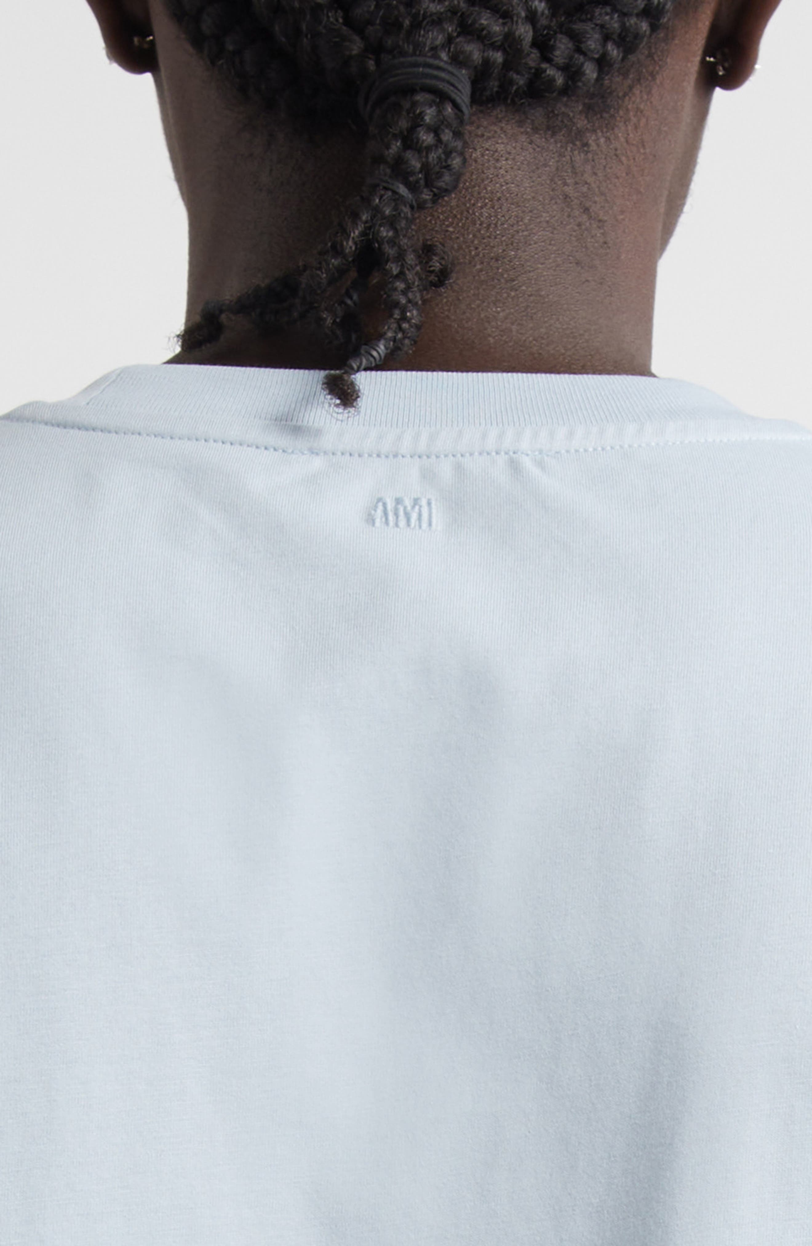 AMI PARIS Ami de Coeur Cotton T-Shirt in Sky at Nordstrom - 4