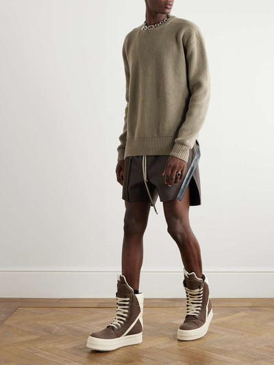 Rick Owens Loden Straight-Leg Wool-Felt and Rubber-Trimmed Denim Shorts outlook