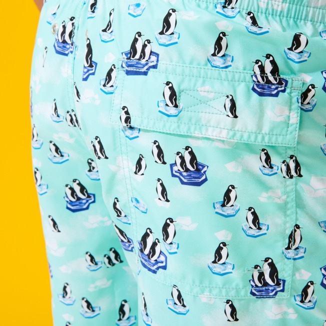 Men Swim Trunks Long 1995 Penguins On The Rock ! - 7