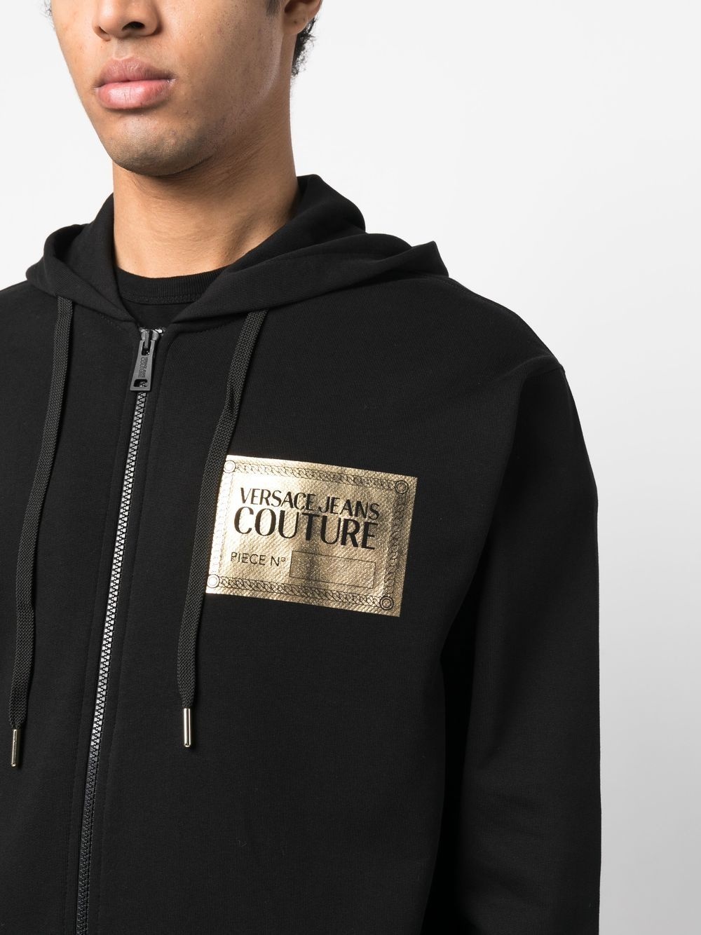 logo-print zipped hoodie - 5