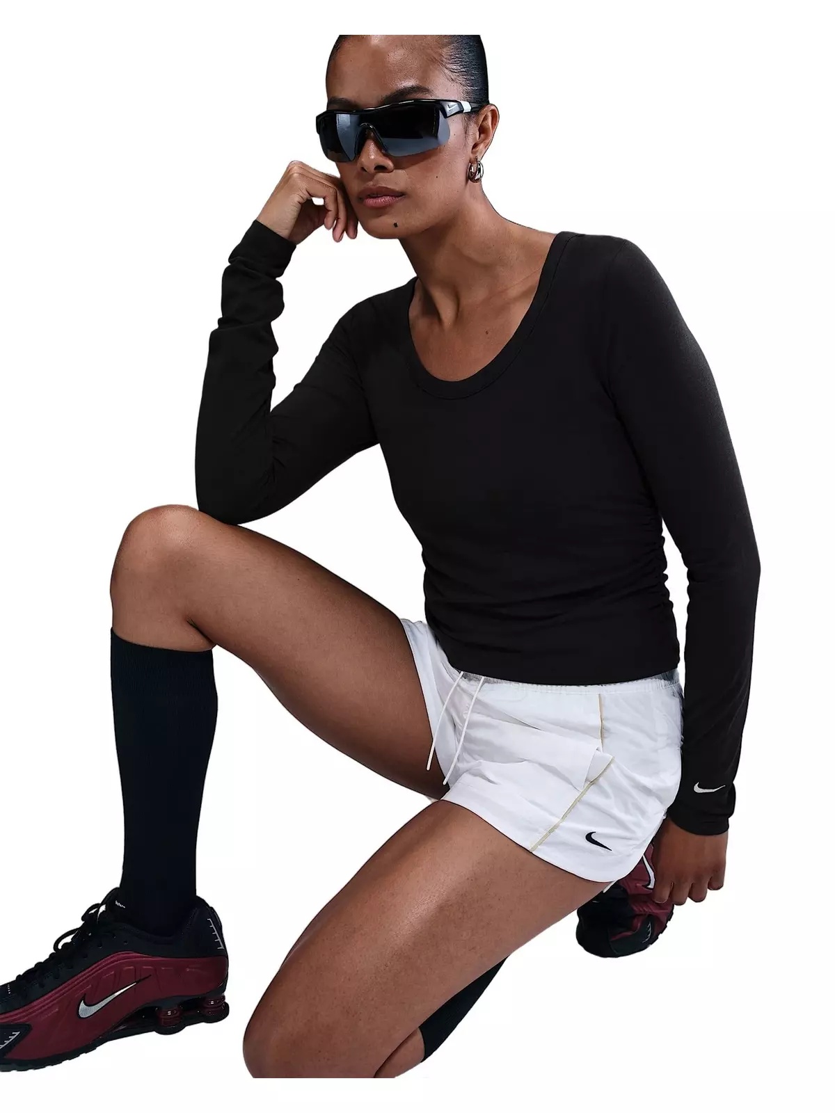 Women's Sportswear Chill Knit Long-Sleeve Top -Black - 3