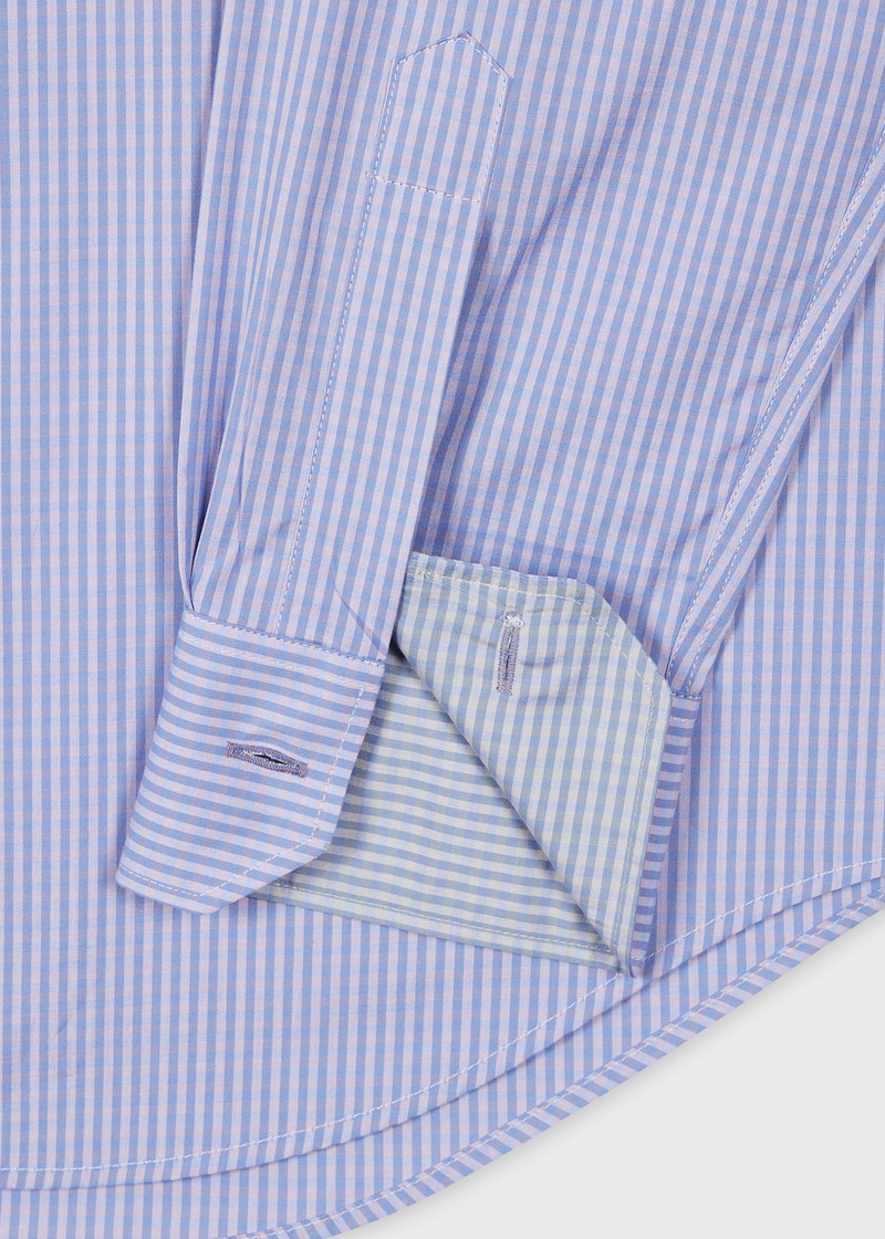 Paul Smith Tailored-Fit Blue And Pink Gingham Shirt outlook