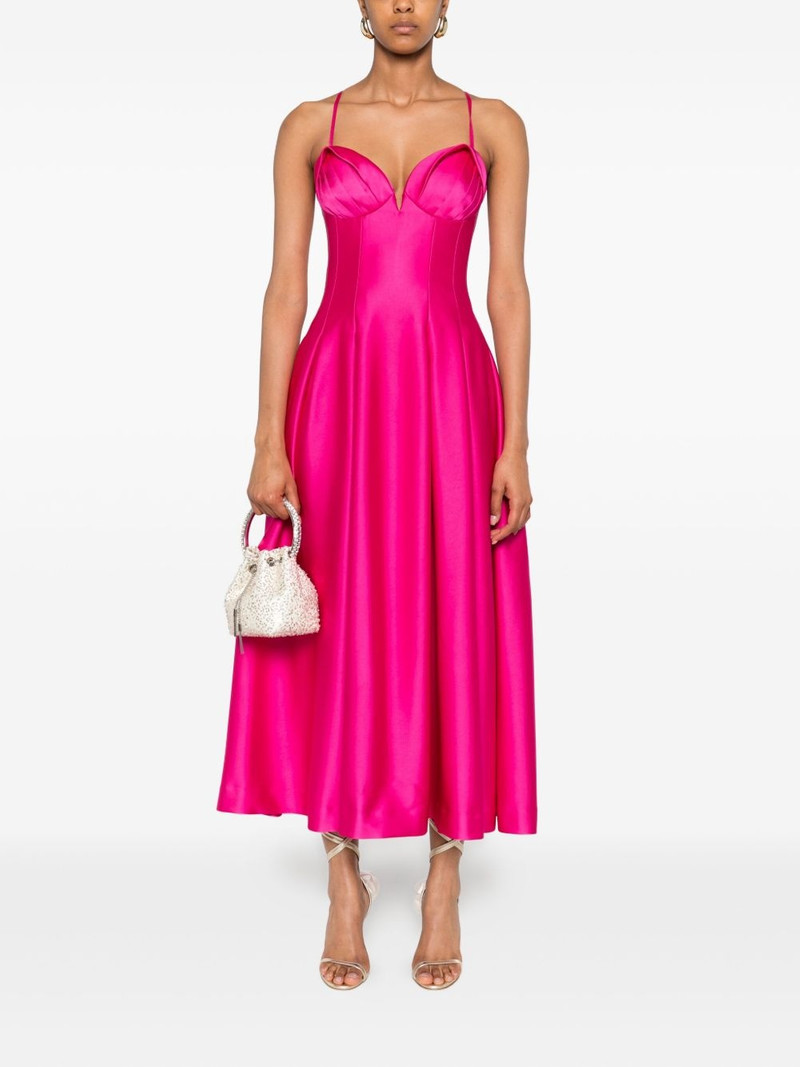 REBECCA VALLANCE sweetheart-neck pleated dress outlook