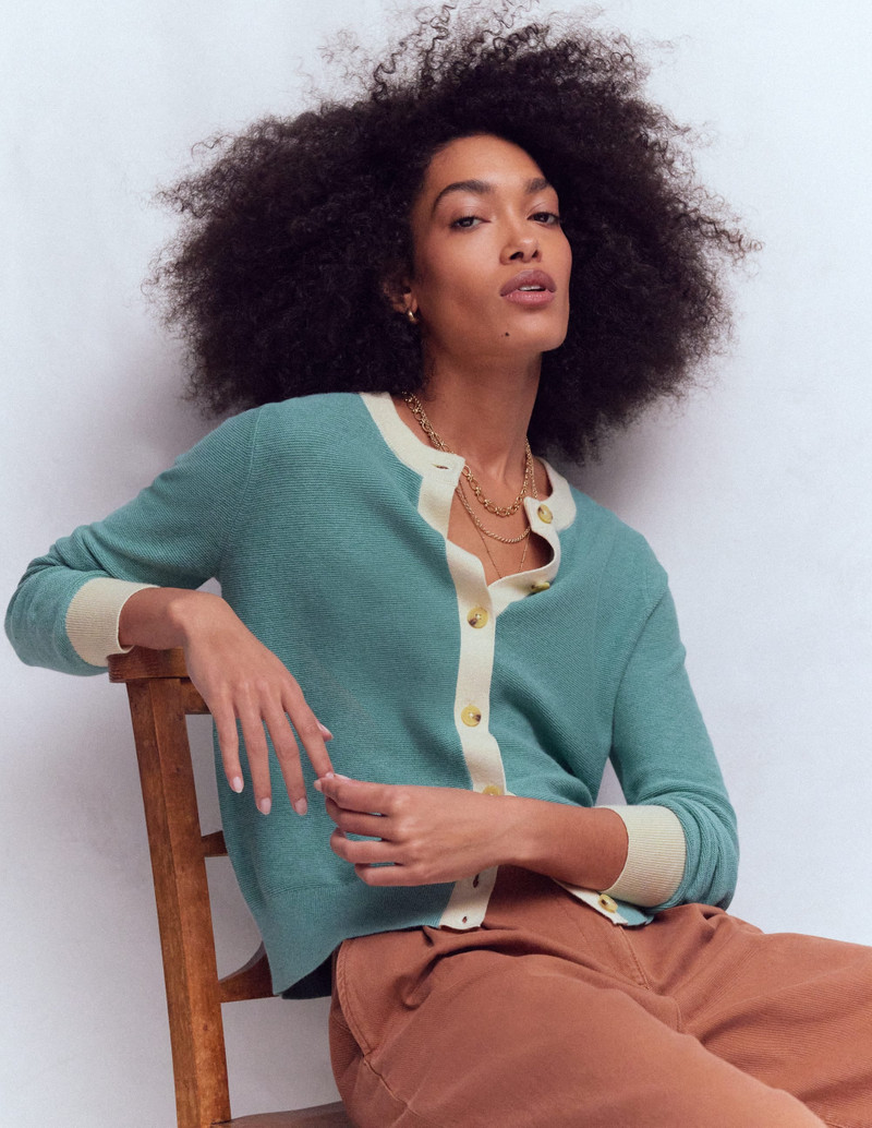 Grace Colour Block Cardigan-Cloudy Jane Blue - 1