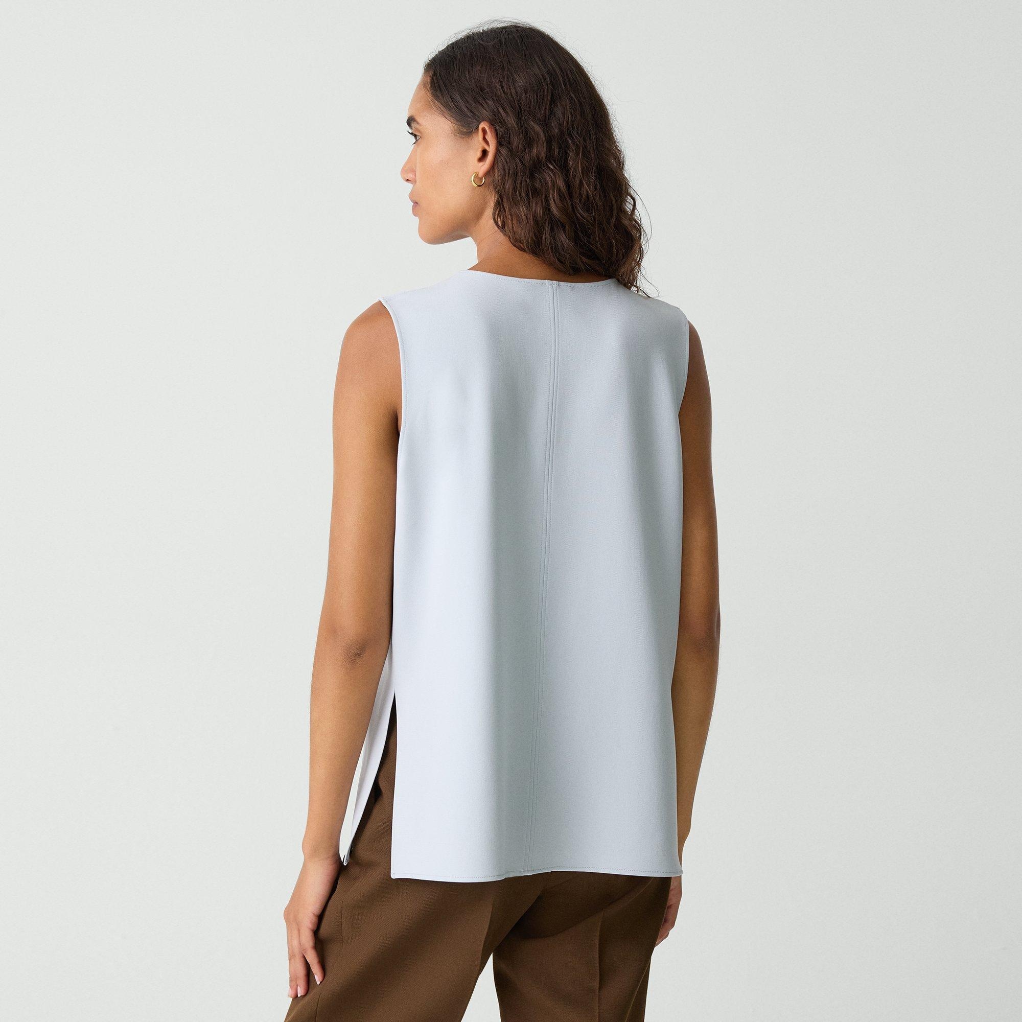 V-Neck Blouse in Admiral Crepe - 4