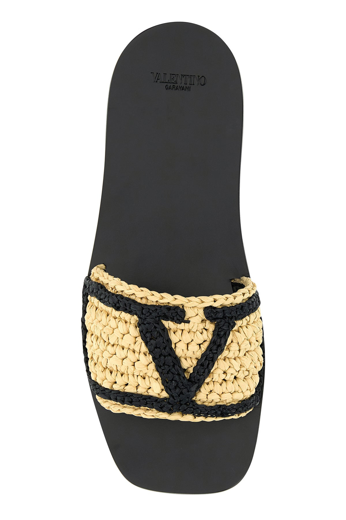 Raffia VLogo Signature slippers - 4