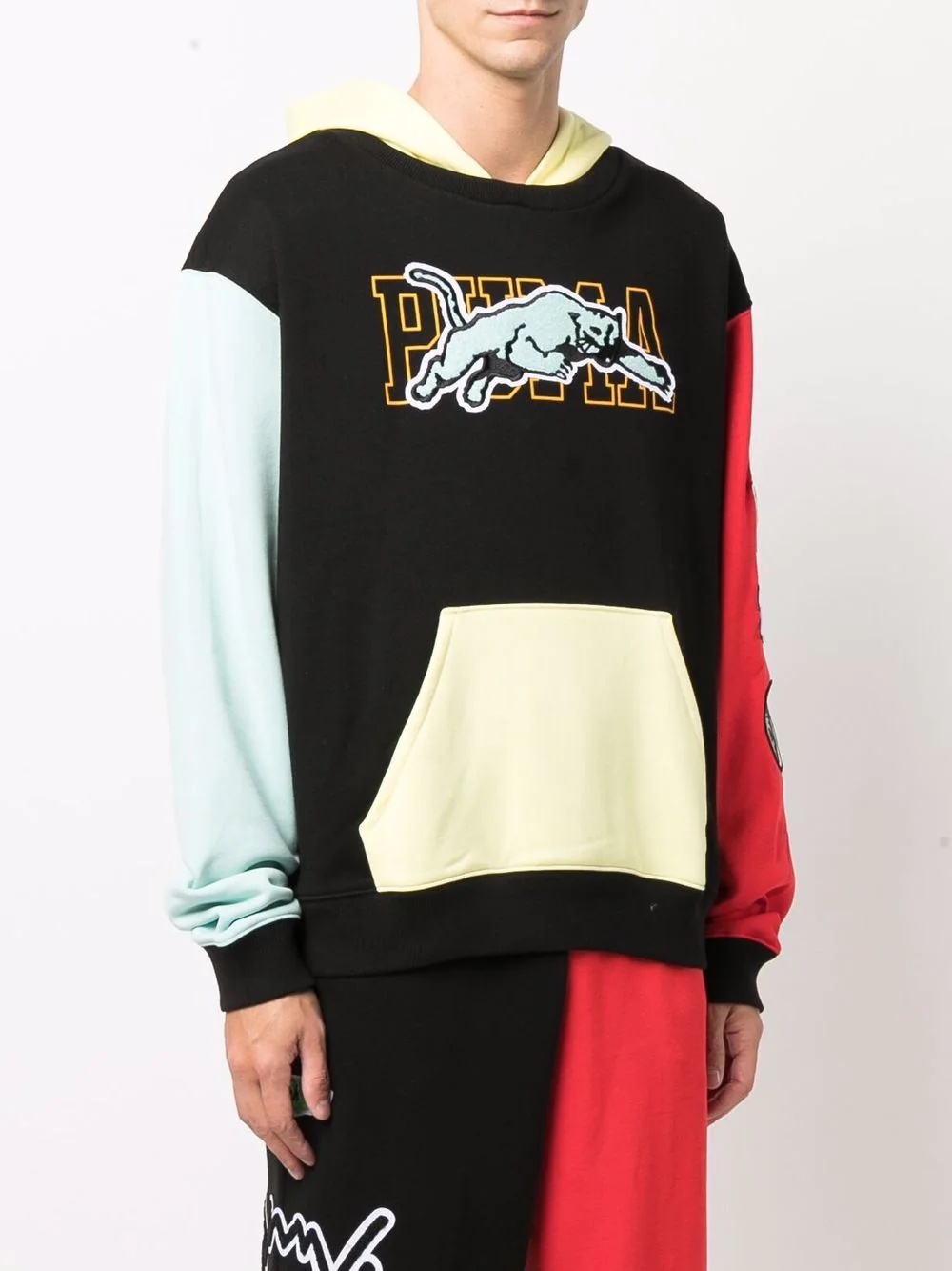 embroidered-logo colourblock hoodie - 3