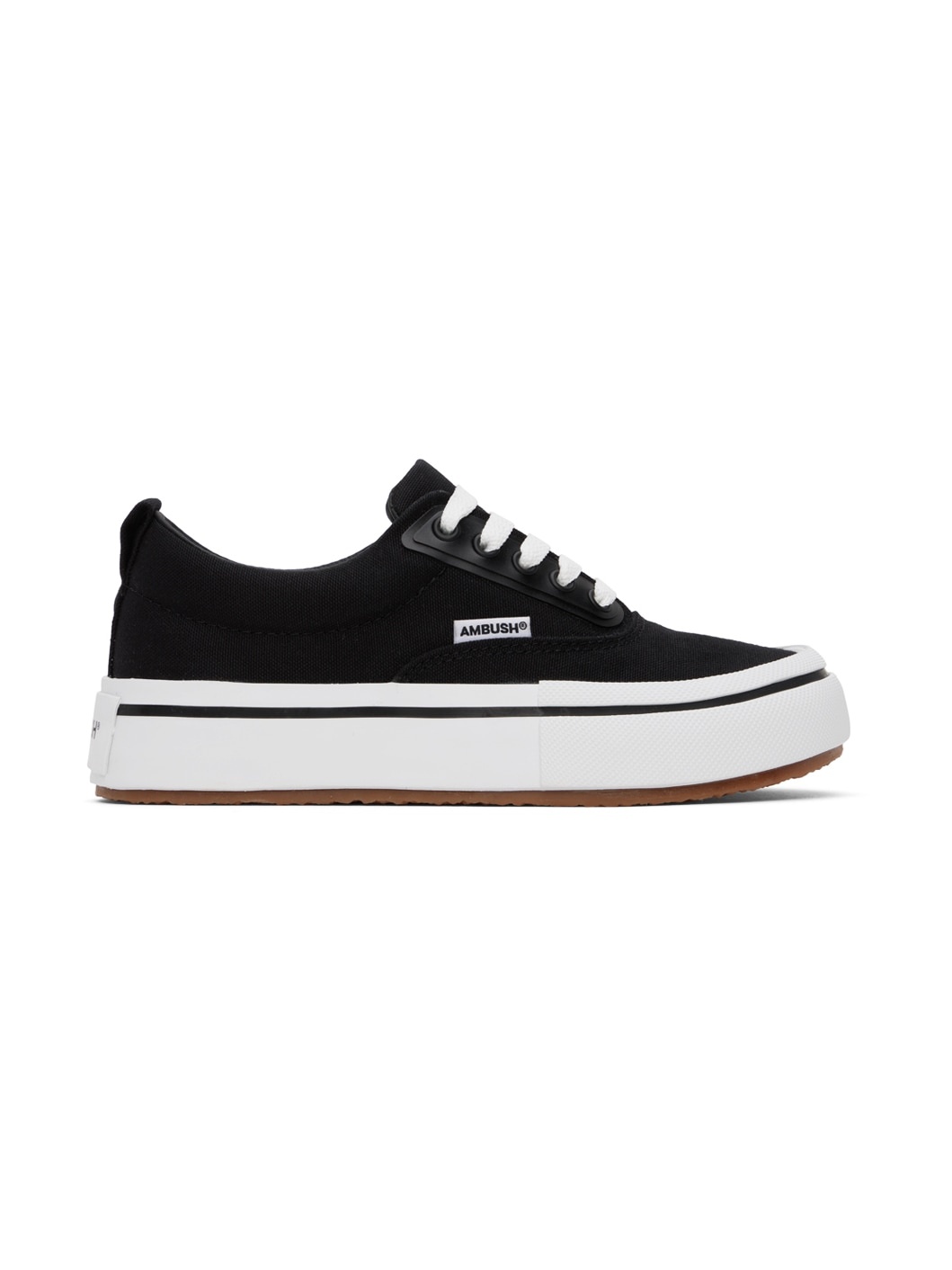 Black Vulcanized Lace Up Sneakers - 1