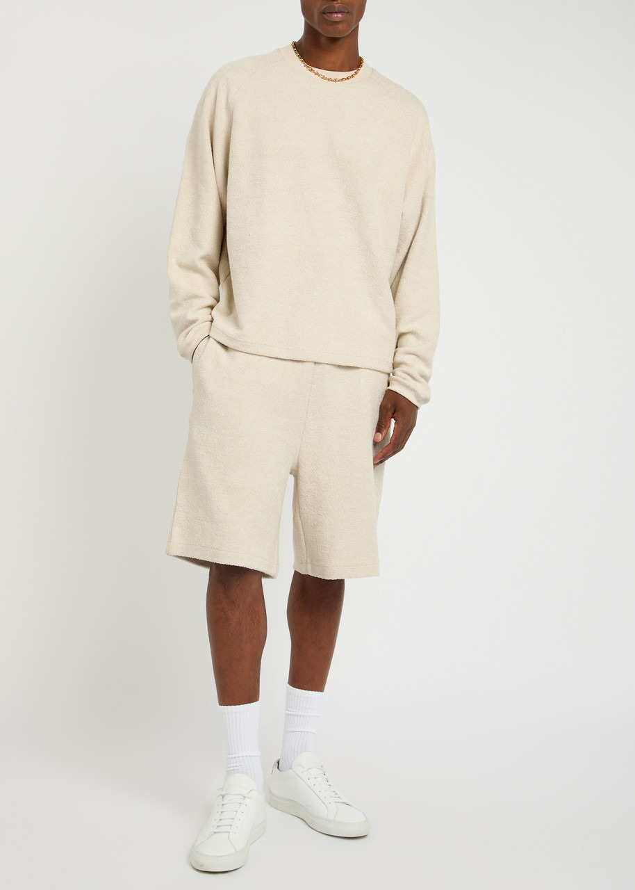 Ami Paris Logo-embroidered Towelling Cotton-blend Shorts - 4