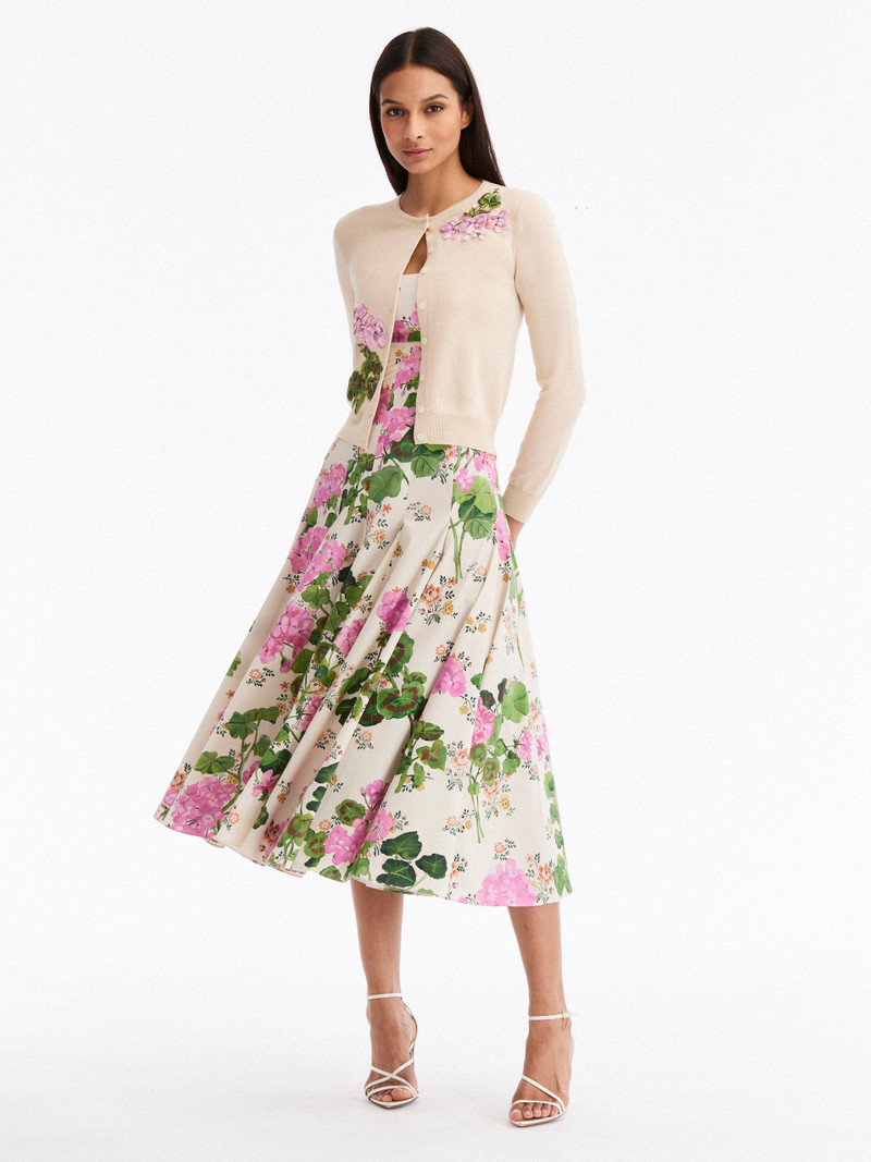 Oscar de la Renta GERANIUM THREADWORK CARDIGAN outlook