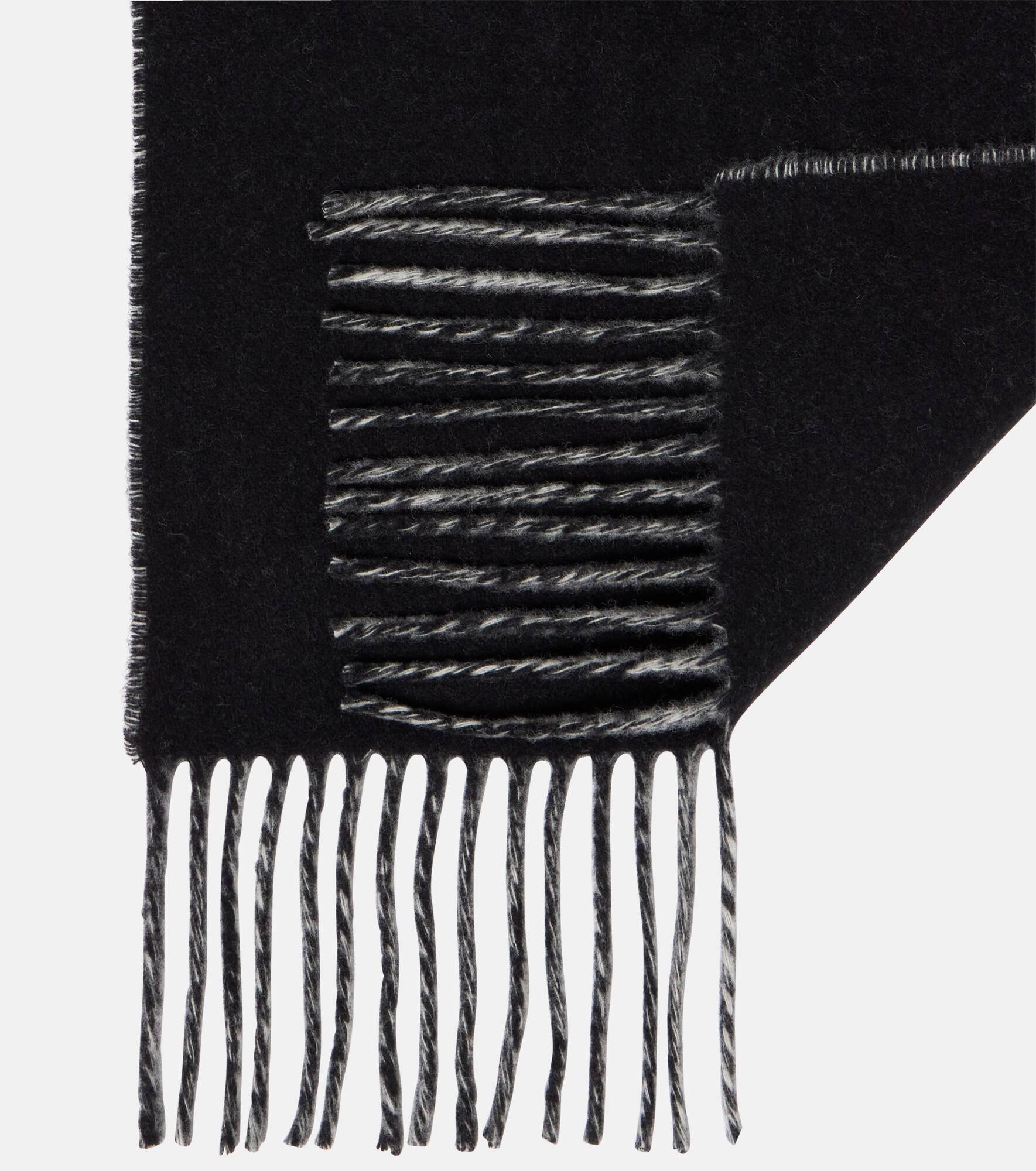 Jacquard logo virgin wool scarf - 5