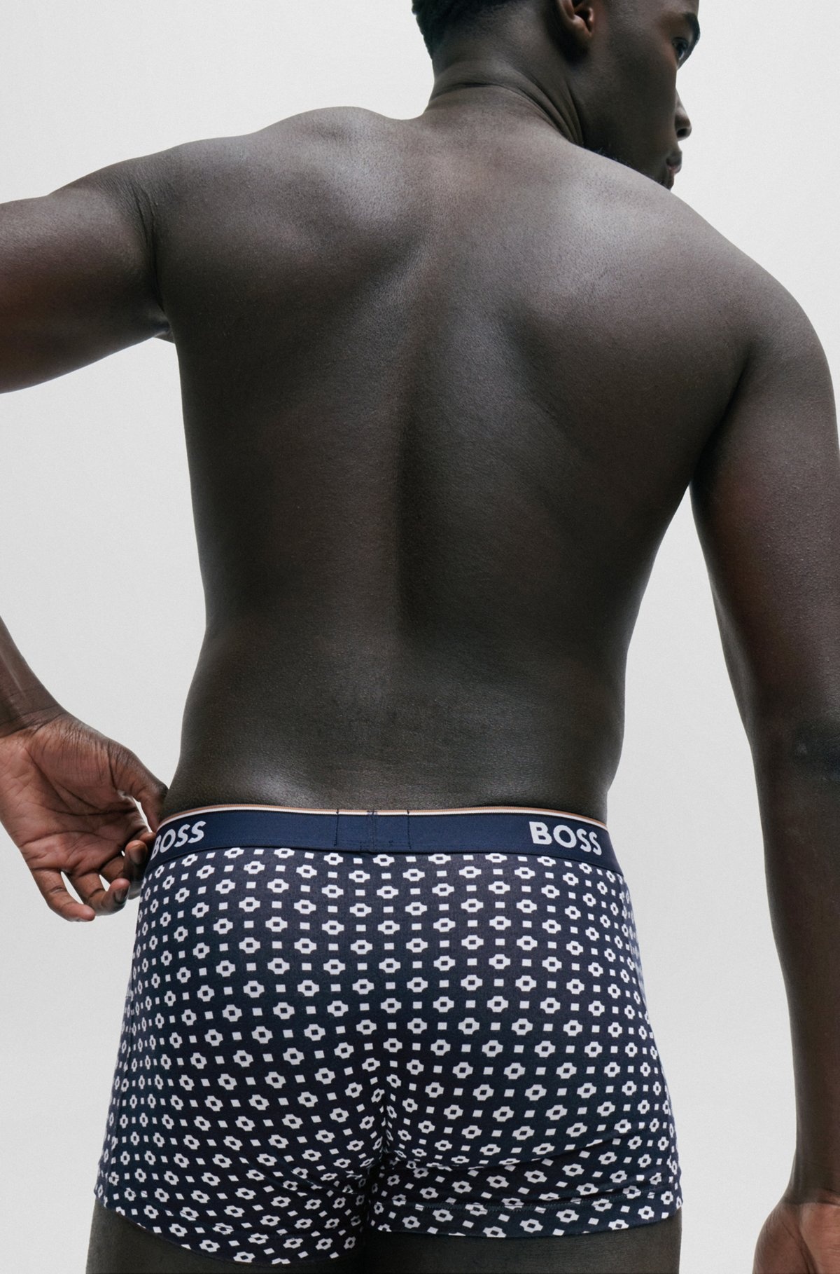 THREE-PACK OF STRETCH-COTTON TRUNKS WITH LOGO WAISTBANDS - 5