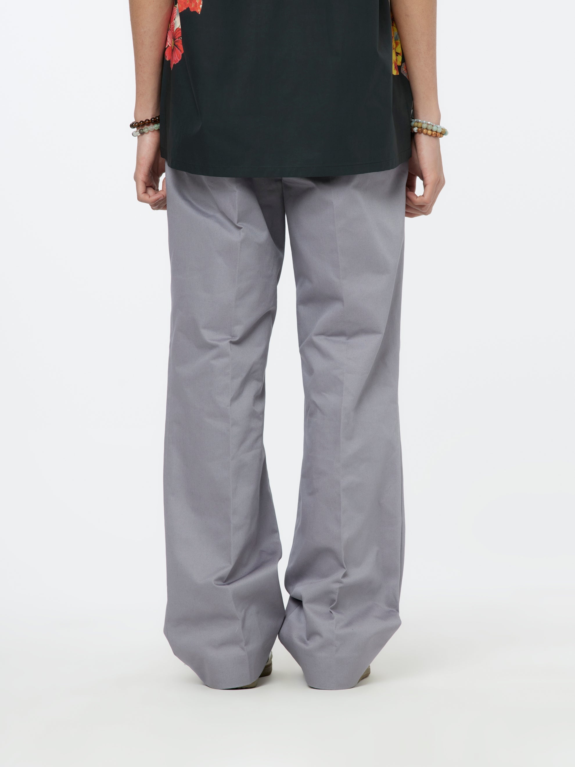 LEATHER LACE CHINO PANTS (MERCURY) - 5