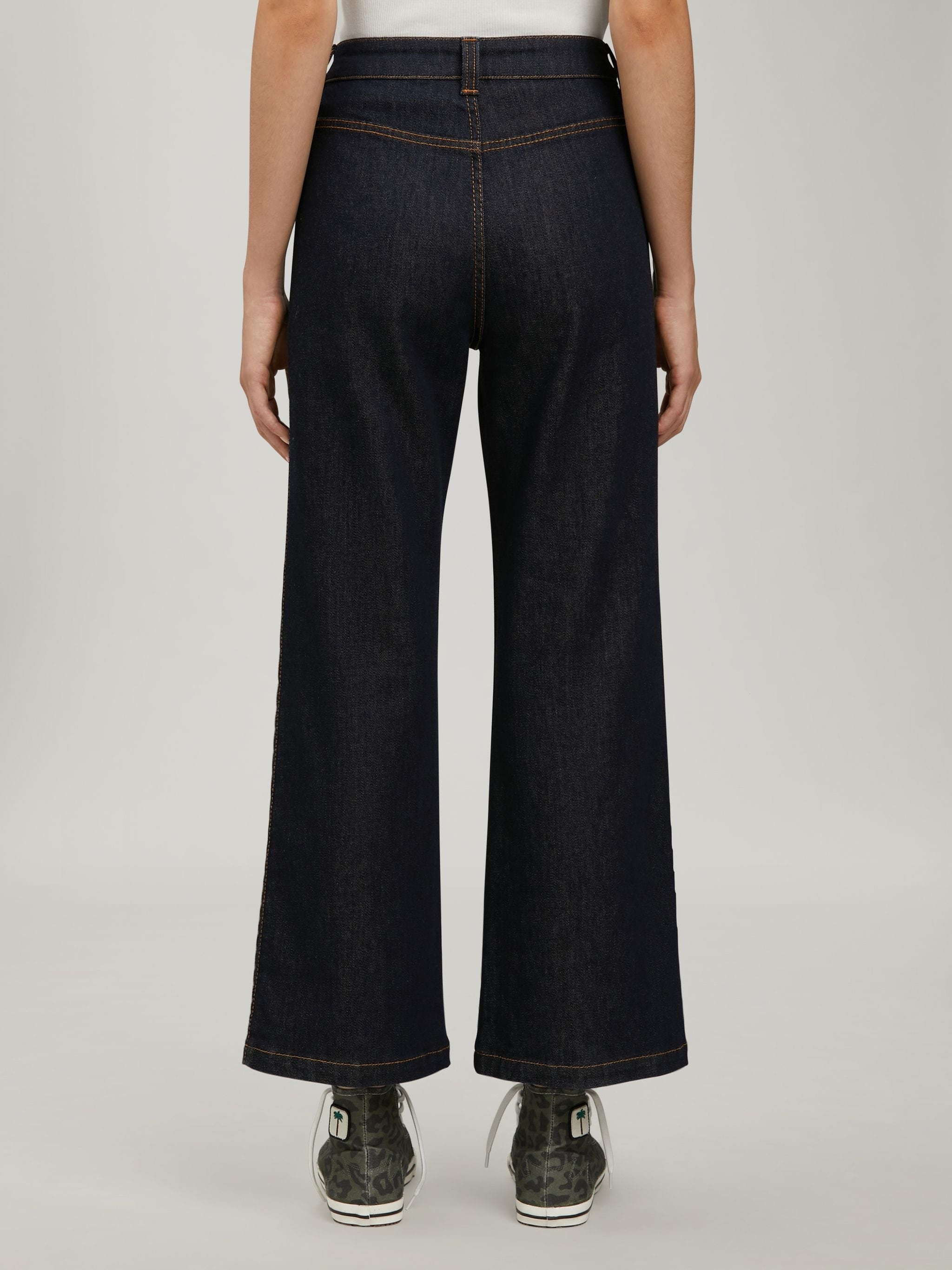 MARINE FLARE DENIM PANTS - 5