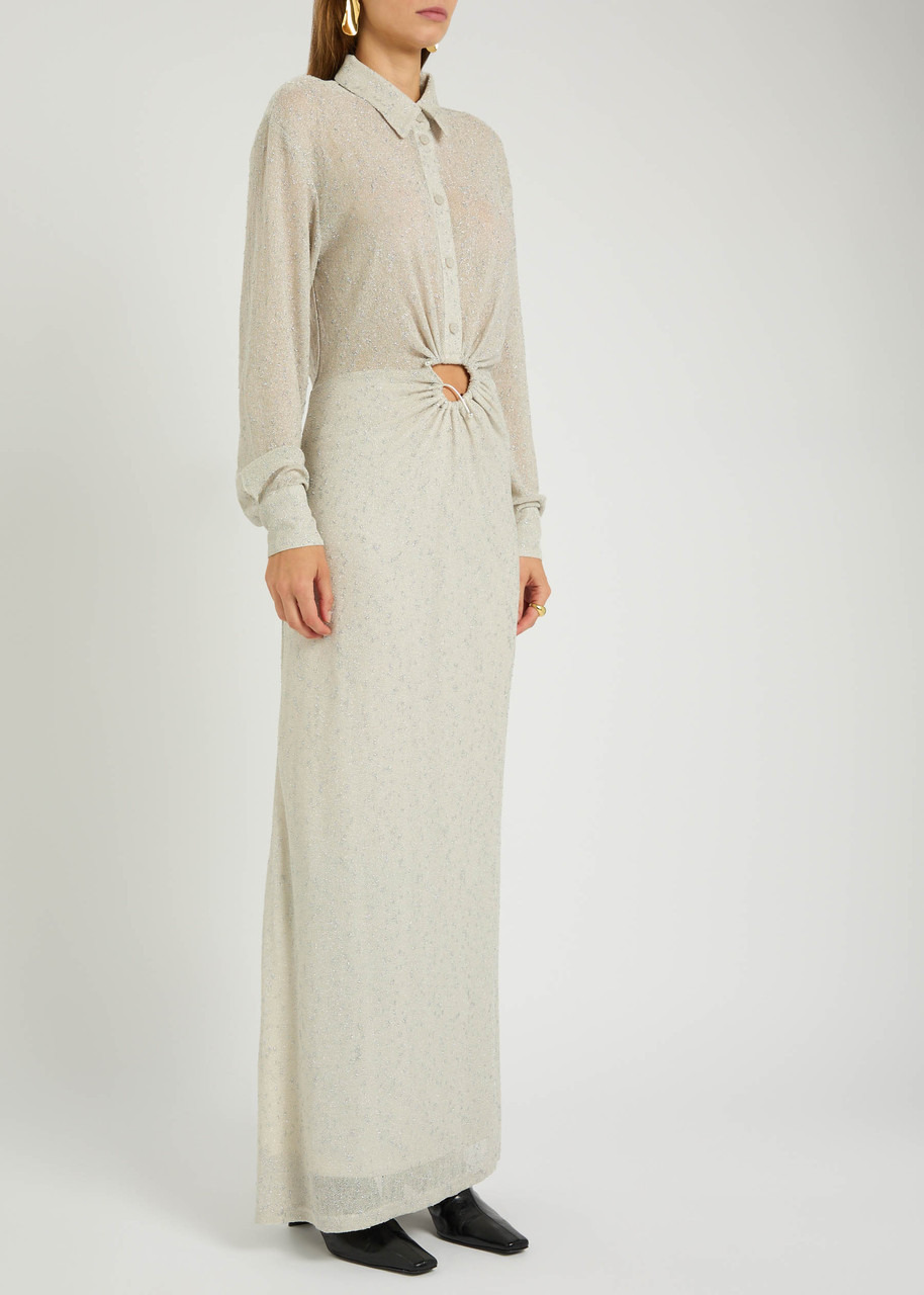 Christopher Esber Imber Cut-out Metallic-knit Maxi Shirt Dress - 2