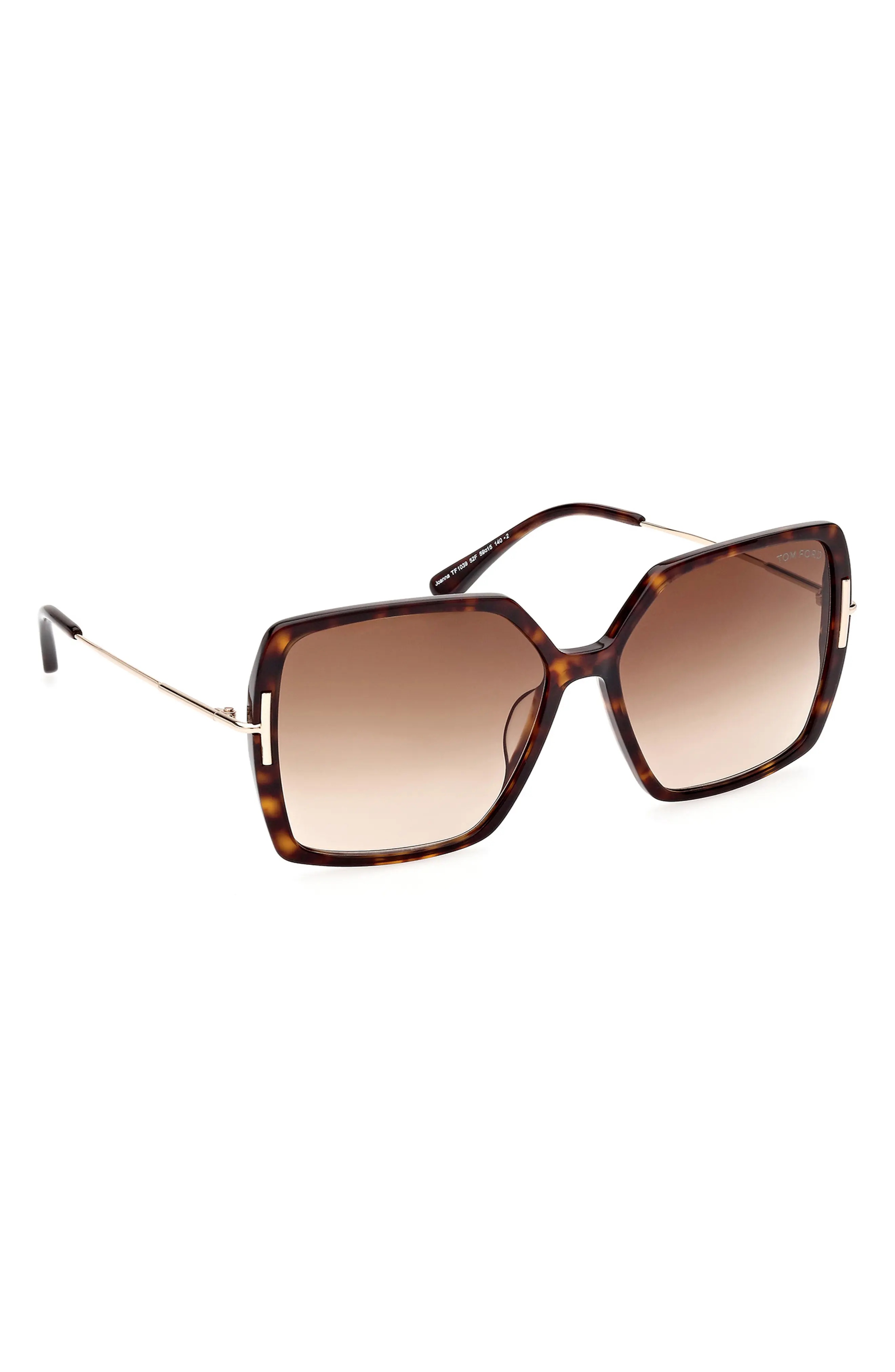 Joanna 59mm Gradient Butterfly Sunglasses in Shiny Havana Rose Gold /Brown - 4