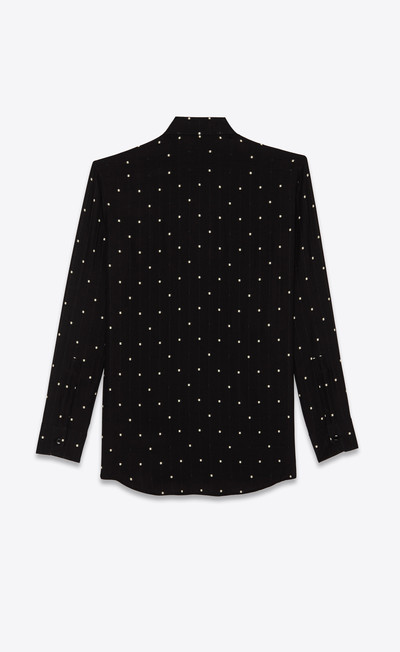 SAINT LAURENT carré-dotted shirt in shiny and matte check silk outlook