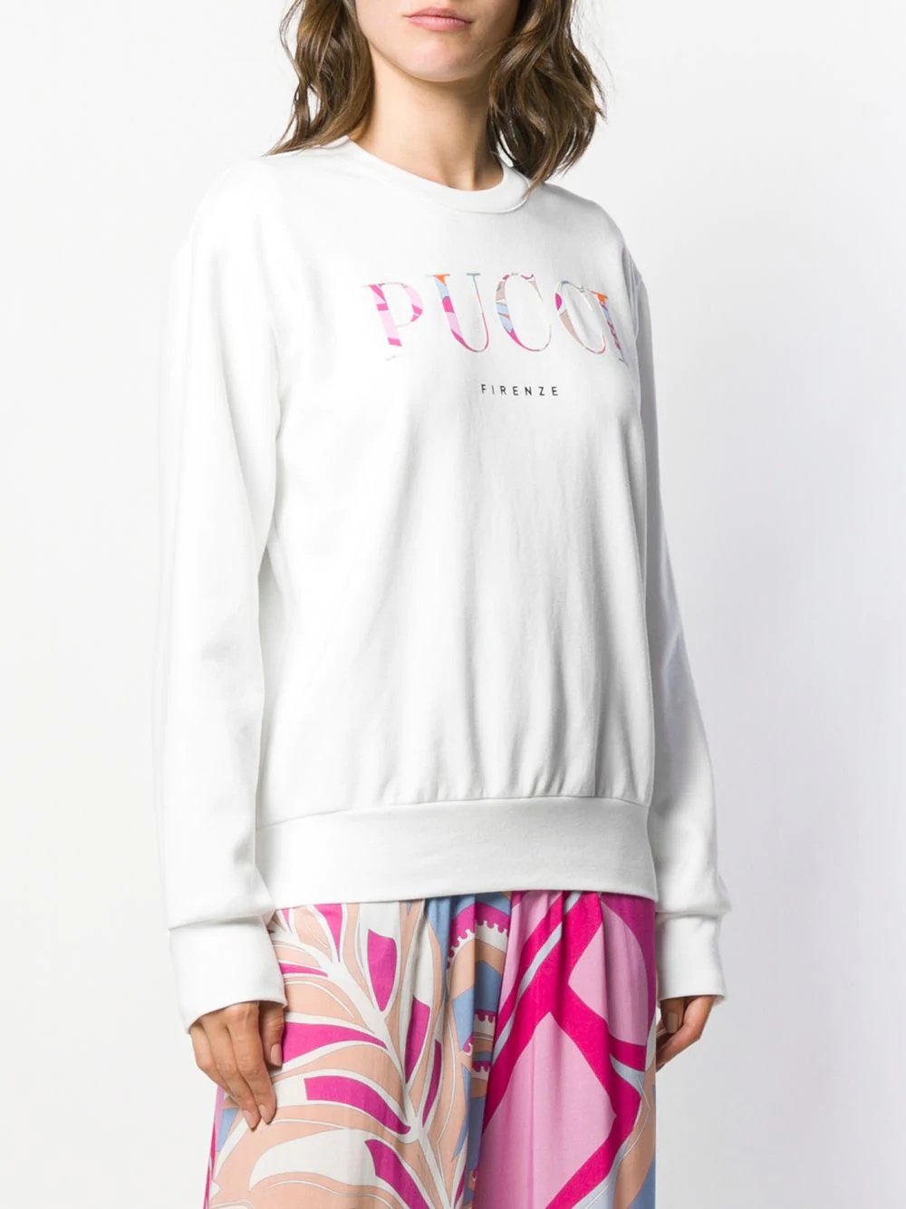 logo print cotton-jersey sweater - 3