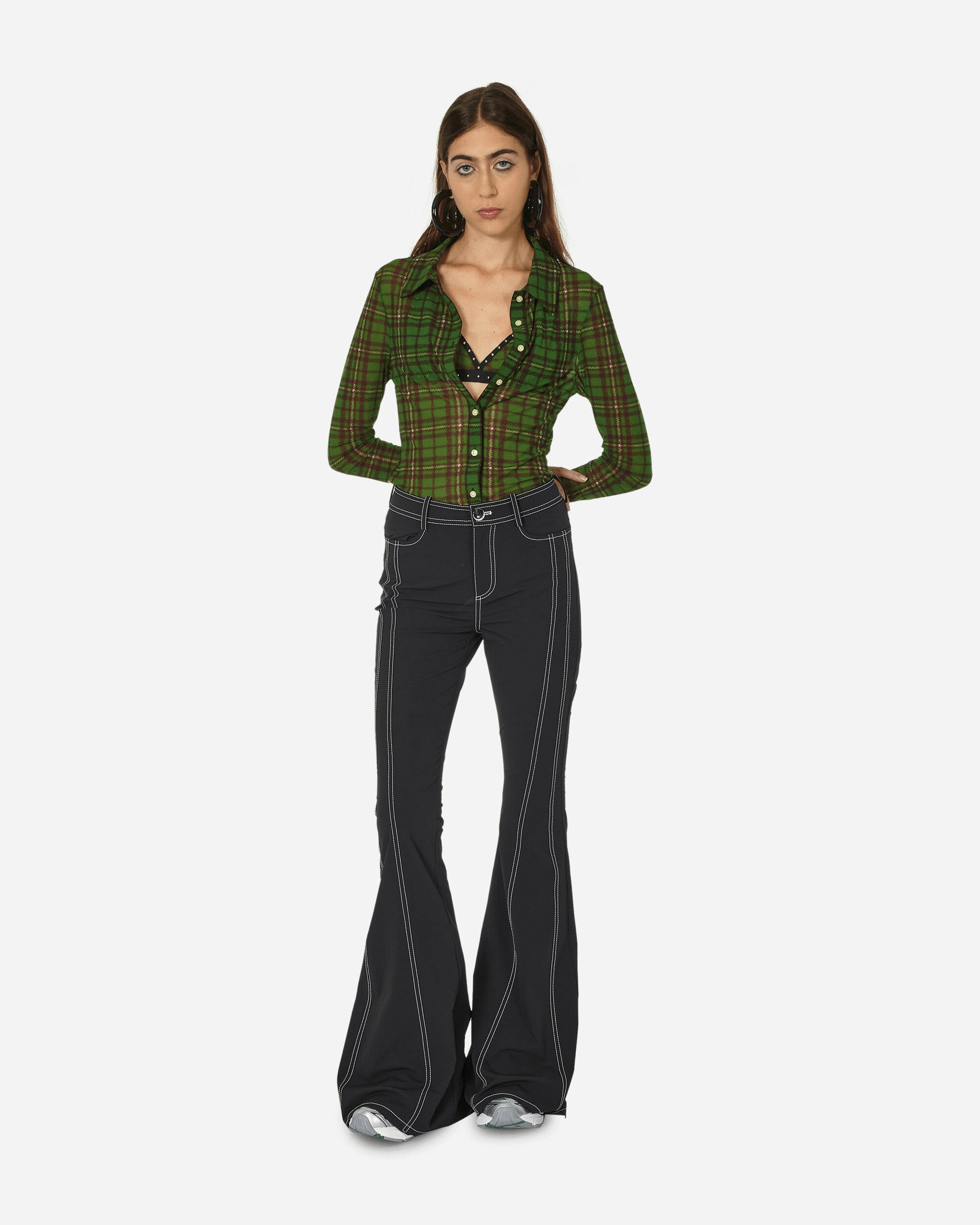 Tartan Button Down Top Green - 4