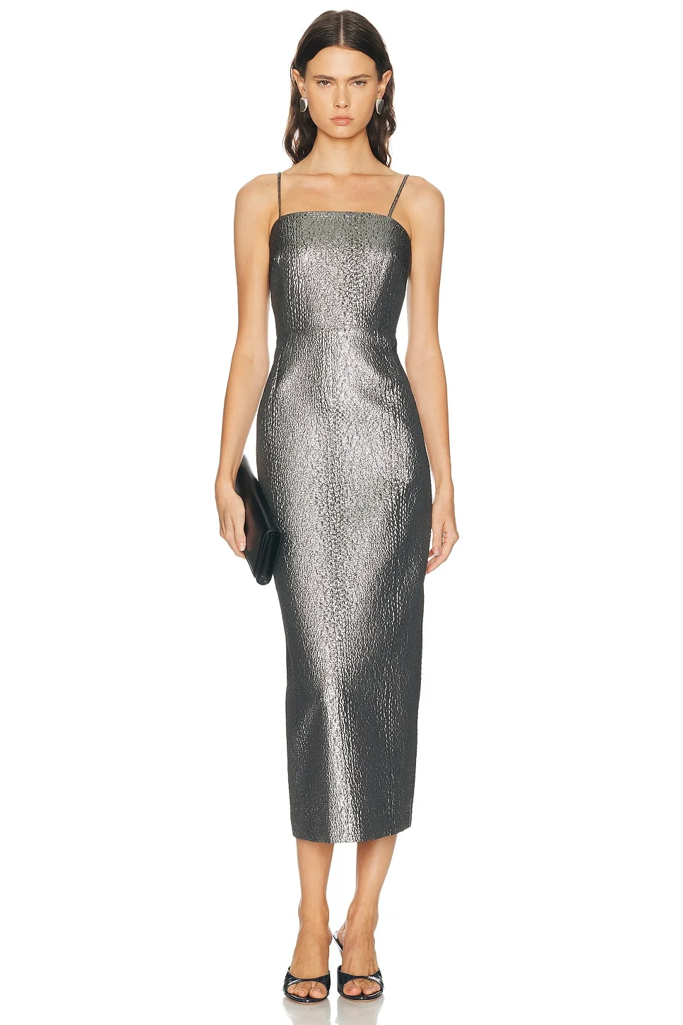 Verdelle Metallic Midi Dress - 1