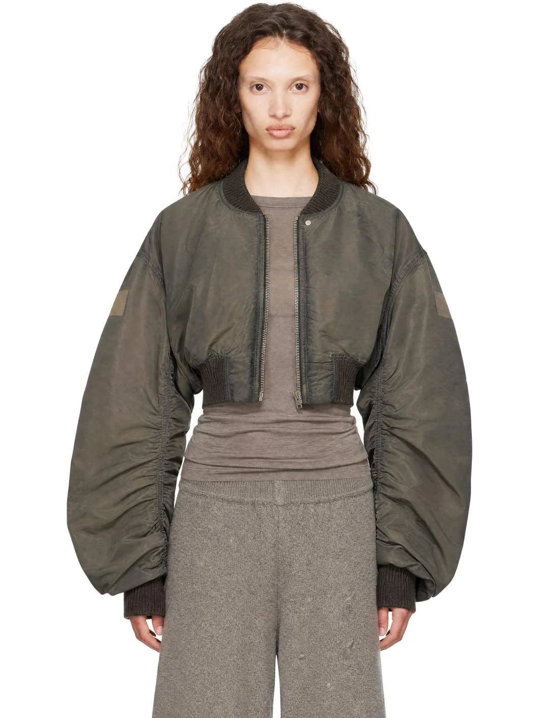 Gray Tower Micro Secchia Flight Bomber Jacket - 1