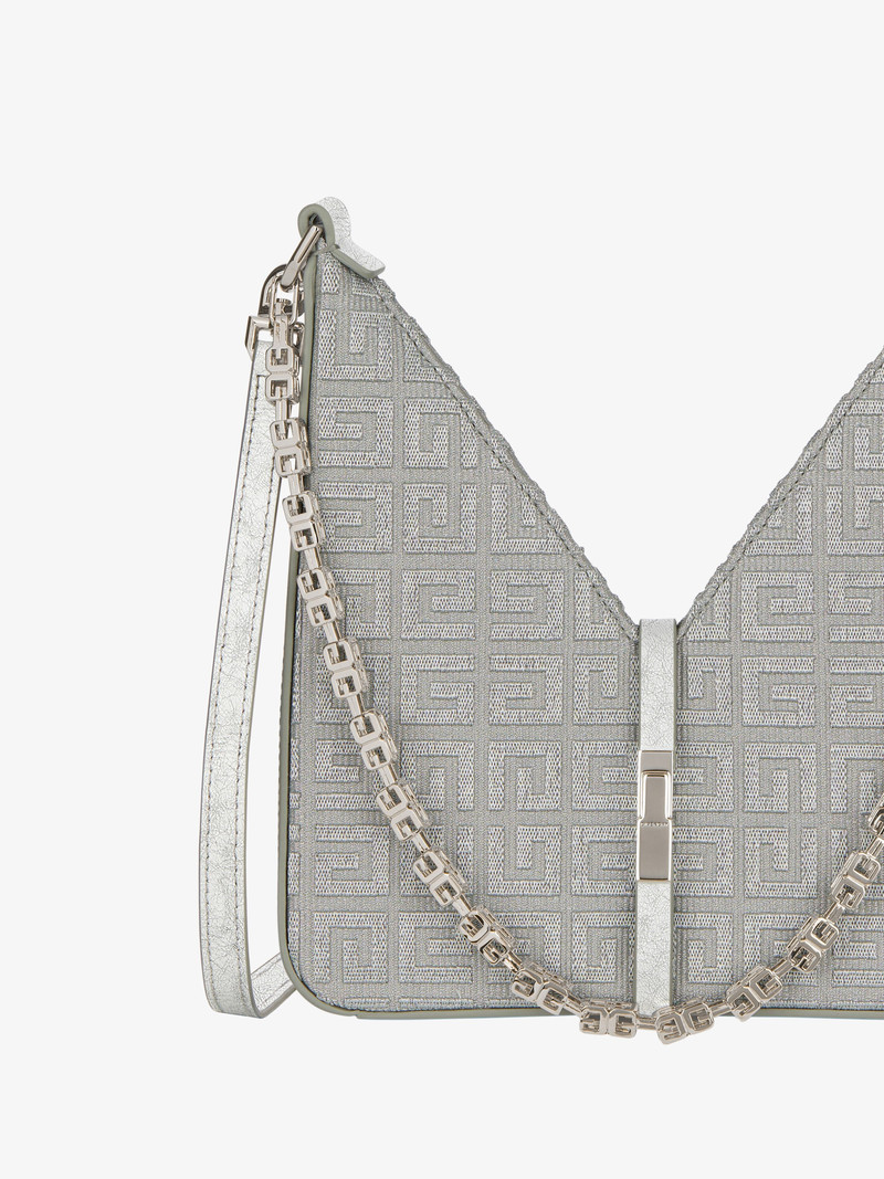 MINI CUT OUT BAG IN 4G EMBROIDERED CANVAS WITH CHAIN 7