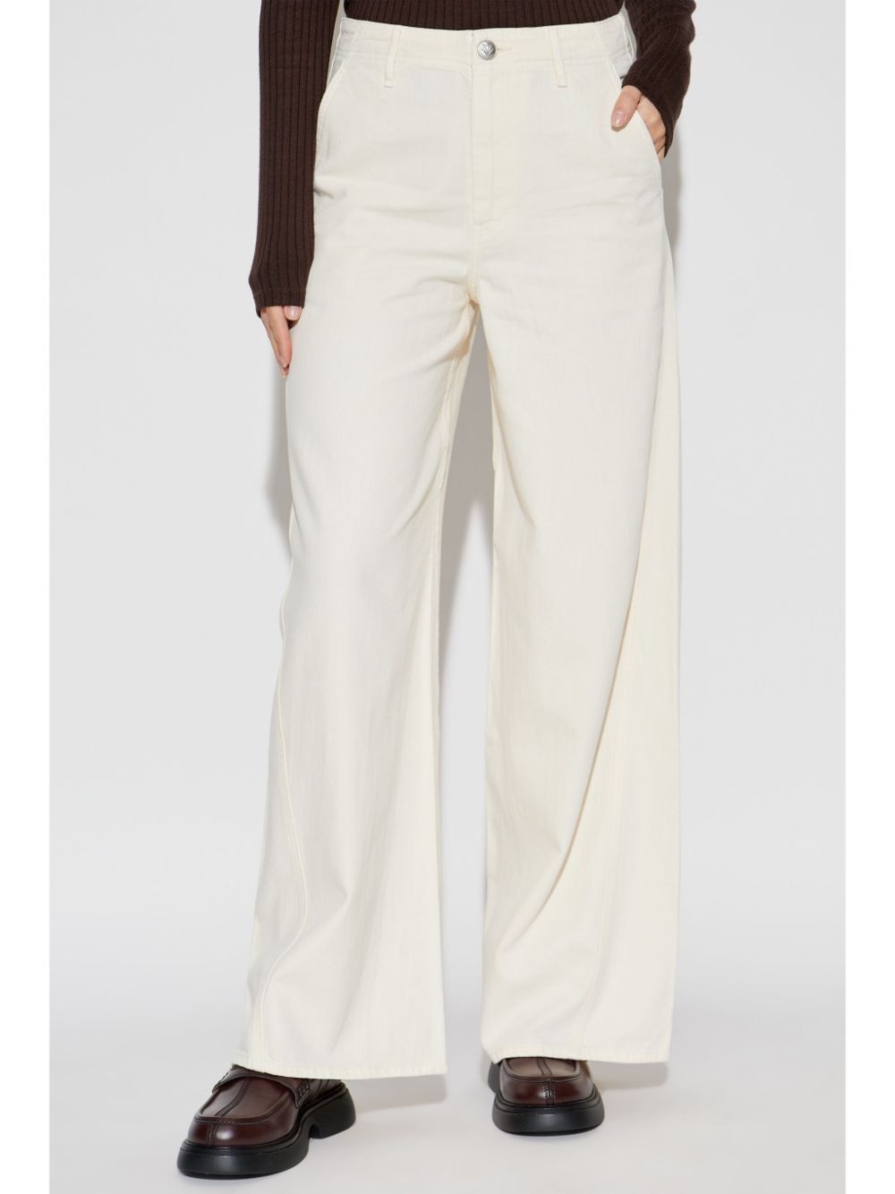 front button flared trousers - 3