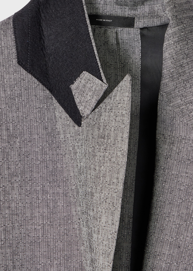 Women's Grey Textured Jacquard with Button Back Detail 5