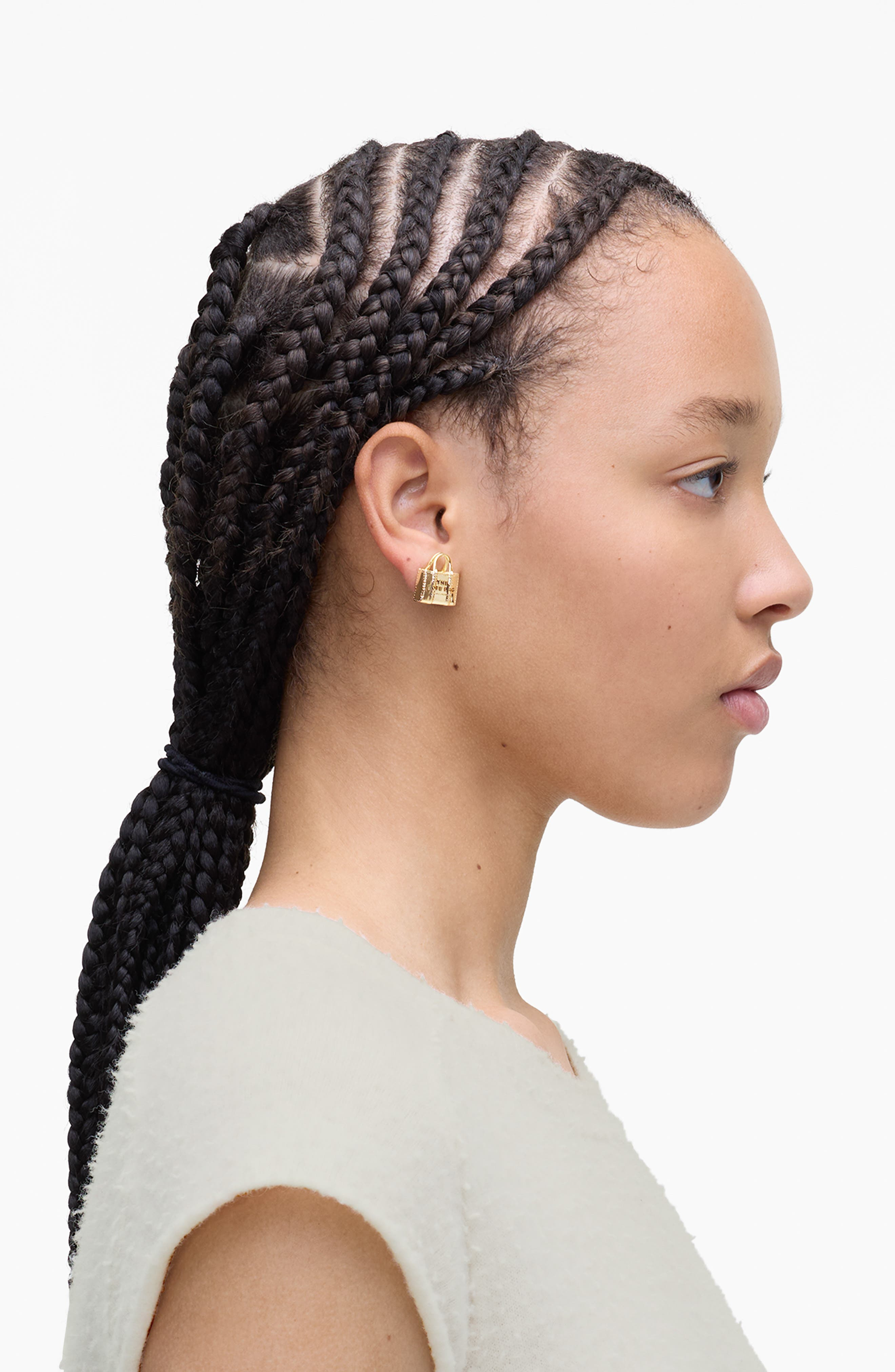 Marc Jacobs The Tote Bag Stud Earrings in Light Antique Gold at Nordstrom - 2