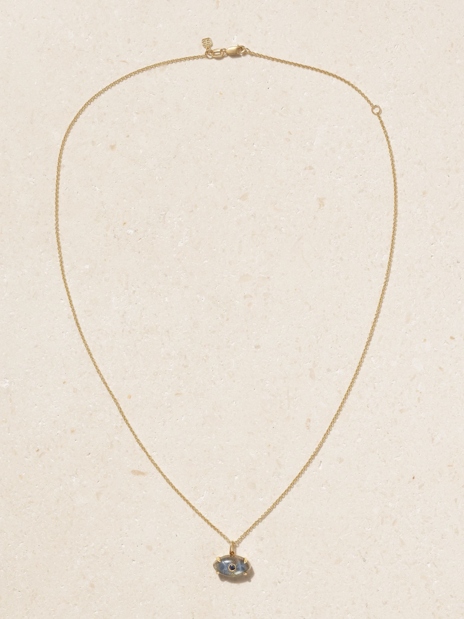 14-karat gold, labradorite and sapphire necklace Gold - 4
