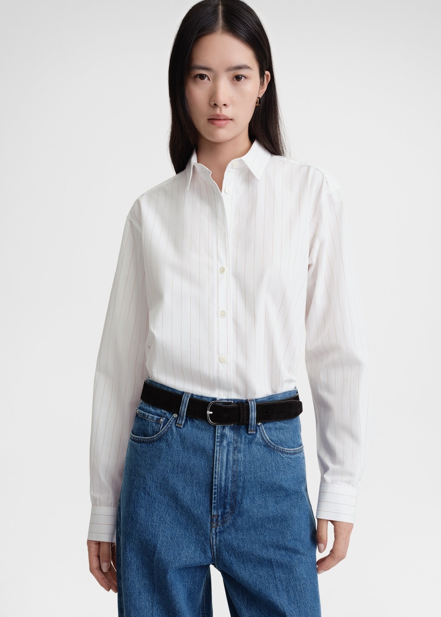 Signature cotton shirt white/ochre - 3