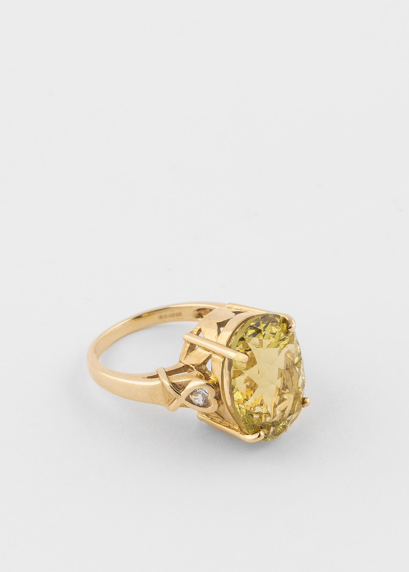 Paul Smith 'Diamond and Sunburst Yellow Topaz' Gold Cocktail Ring by Baroque Rocks outlook