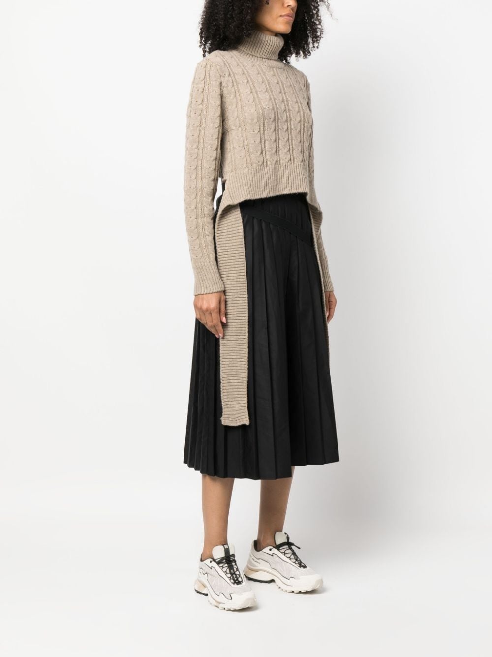 roll-neck cable-knit jumper - 3
