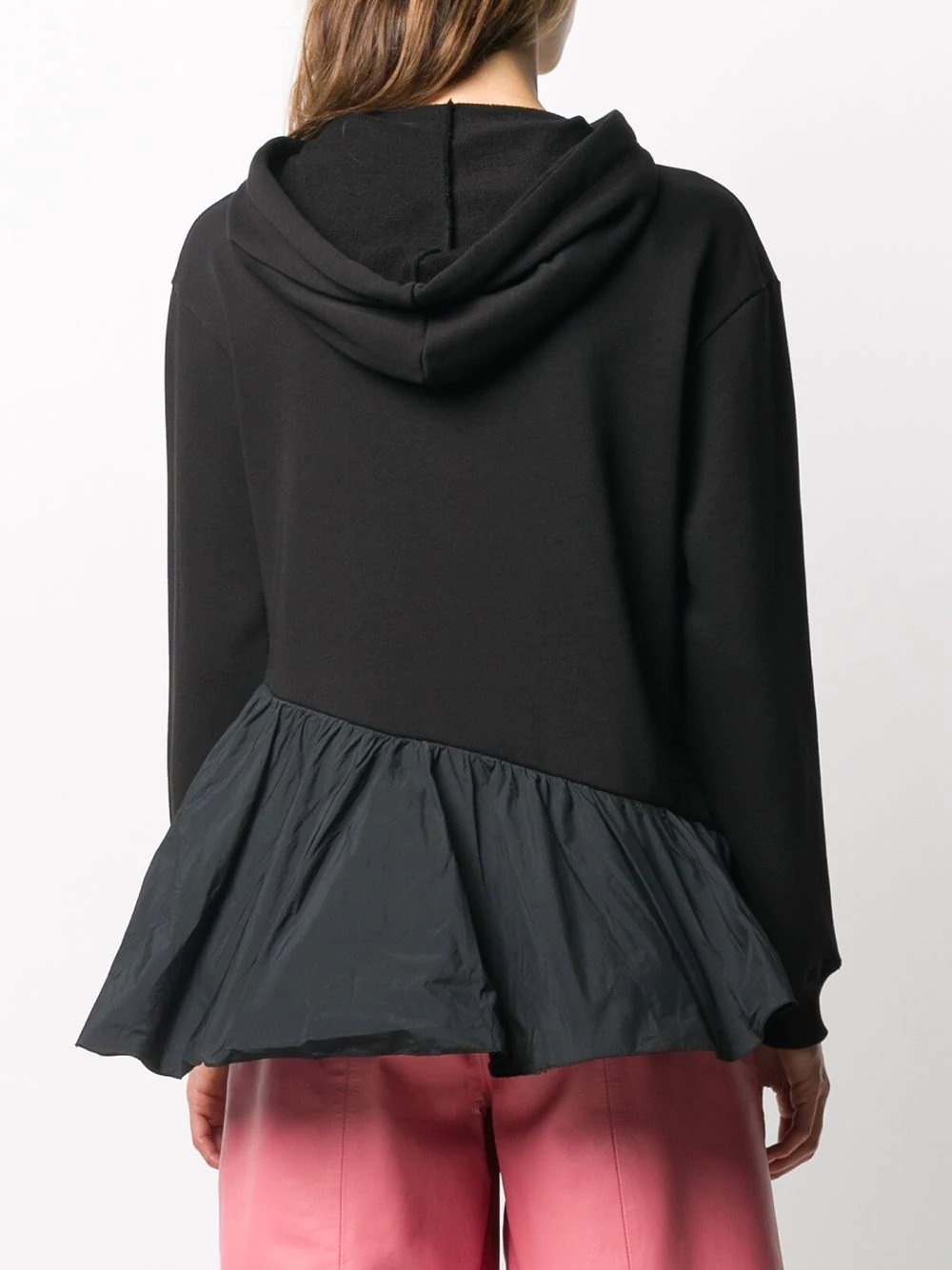 frilled hem hooded top - 4