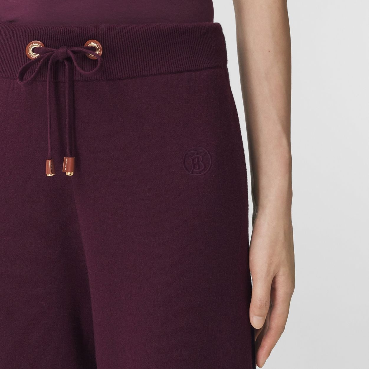 Two-tone Cashmere Cotton Blend Jogging Pants - 5