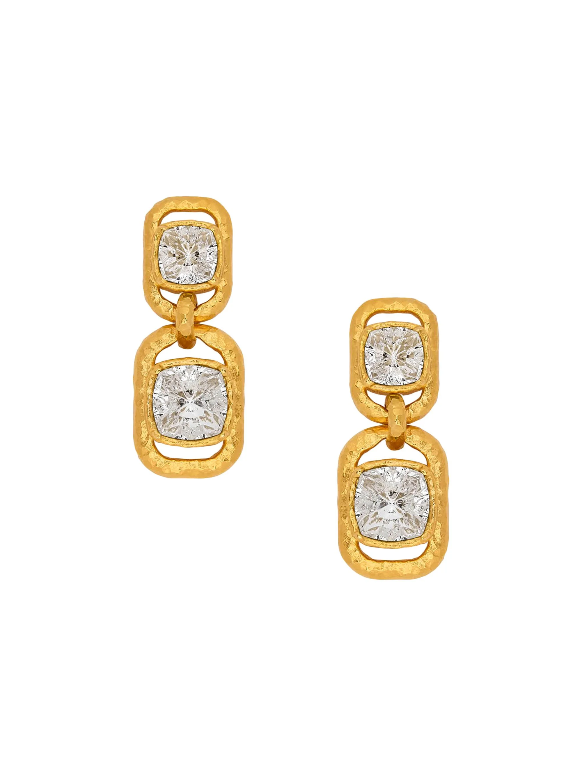 Women's 24K-Gold-Plated Brass & Glass Crystal Double Drop Earrings - Crystal - 1
