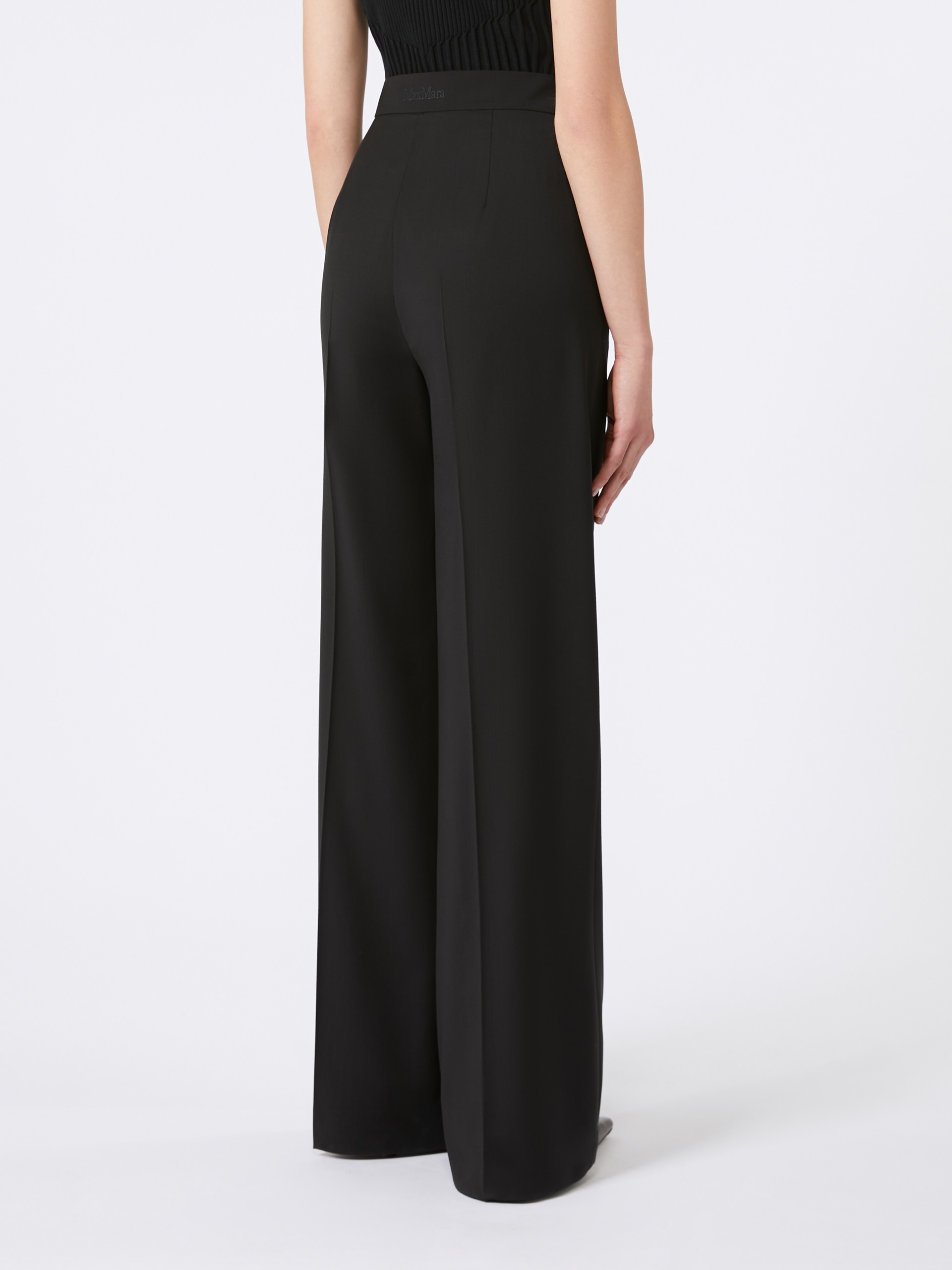 Max Mara FERNET Straight-fit light wool trousers | REVERSIBLE