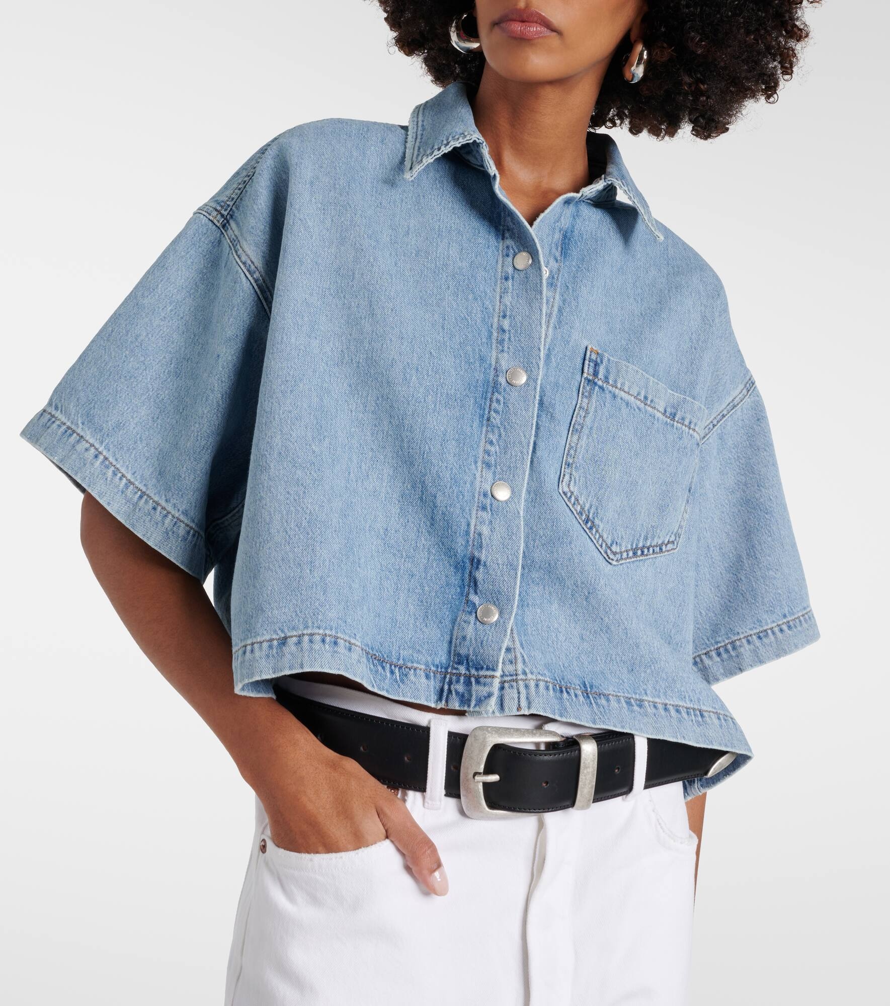 Rona Box cropped denim shirt - 5