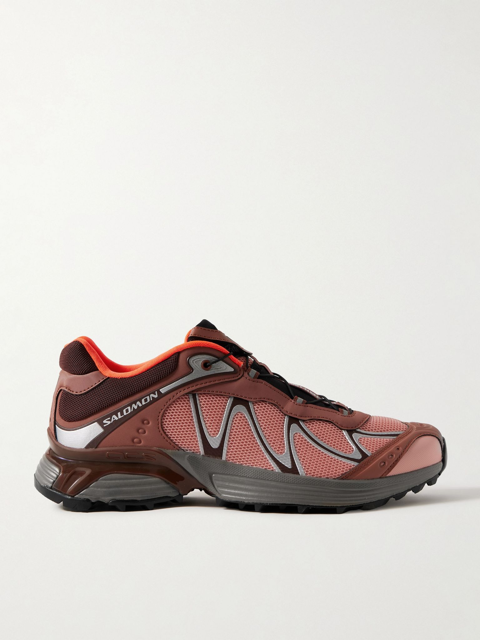 XT-WHISPER Rubber-Trimmed Mesh Sneakers Orange - 1